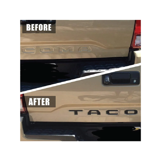 Tacoma 3D Raised Tailgate Letters Black Matte