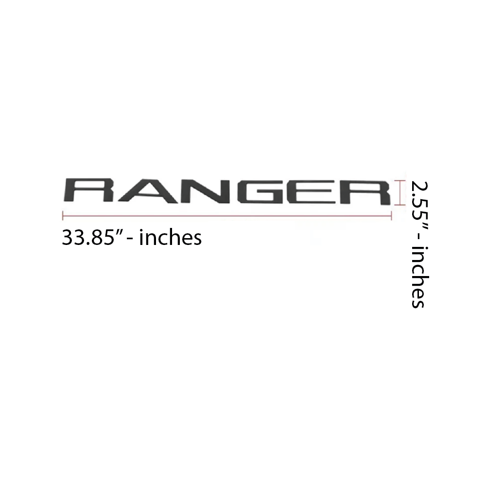 Replacement for Ford Ranger 3D Raised Tailgate Letters RED || 2019 - 2021