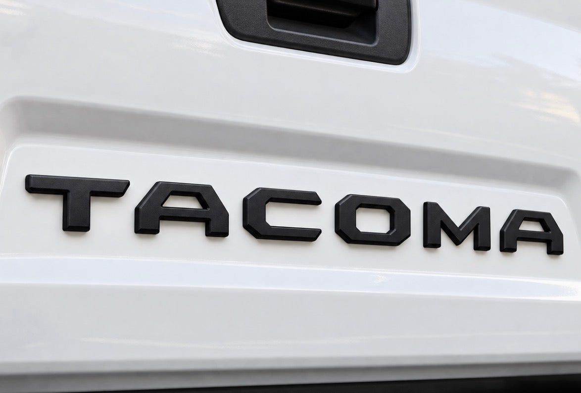 Replacement for Toyota Tacoma Tailgate 3D Raised Letters BLACK MATTE || 2024
