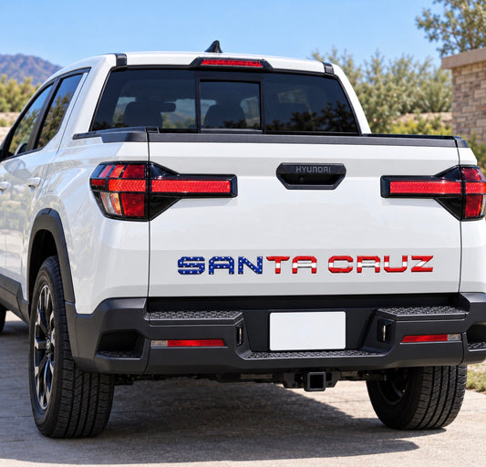 Replacement for Hyundai Santa Cruz Tailgate 3D Raised Letters USA Flag || 2022 - 2024