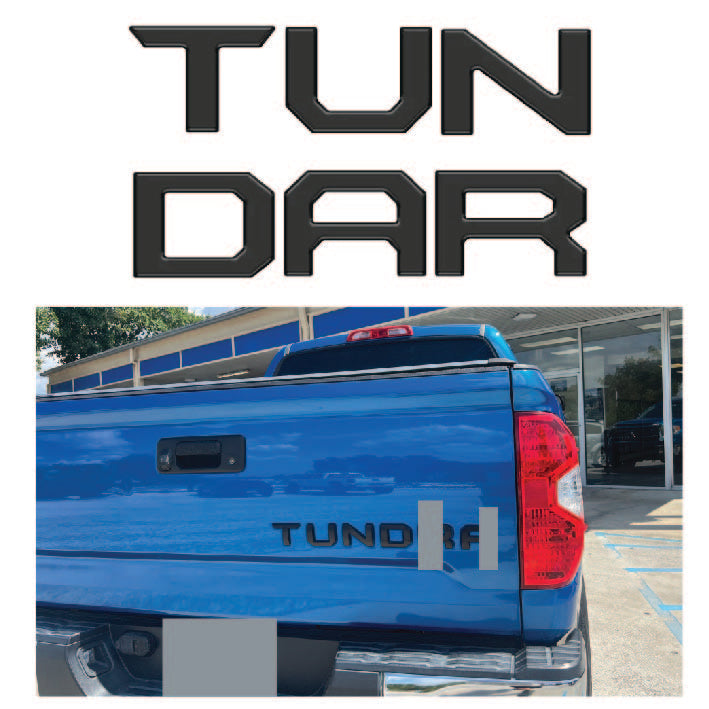 Replacement Raised Tailgate Insert Letters Emblem Fit Toyota TUNDRA Black Matte YEARS 2014 - 2021