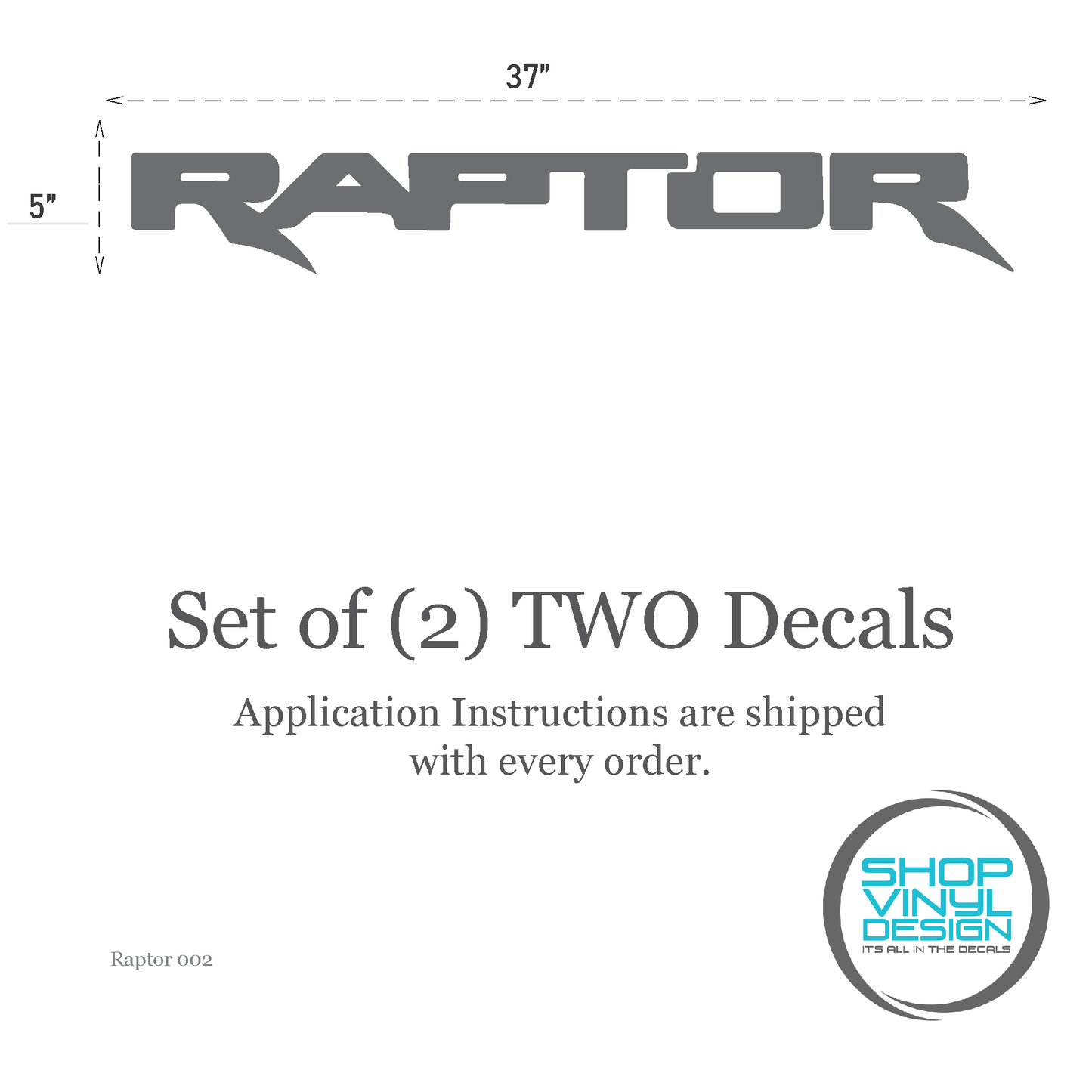 F-150 Raptor Replacement Bedside Decals (Solid)