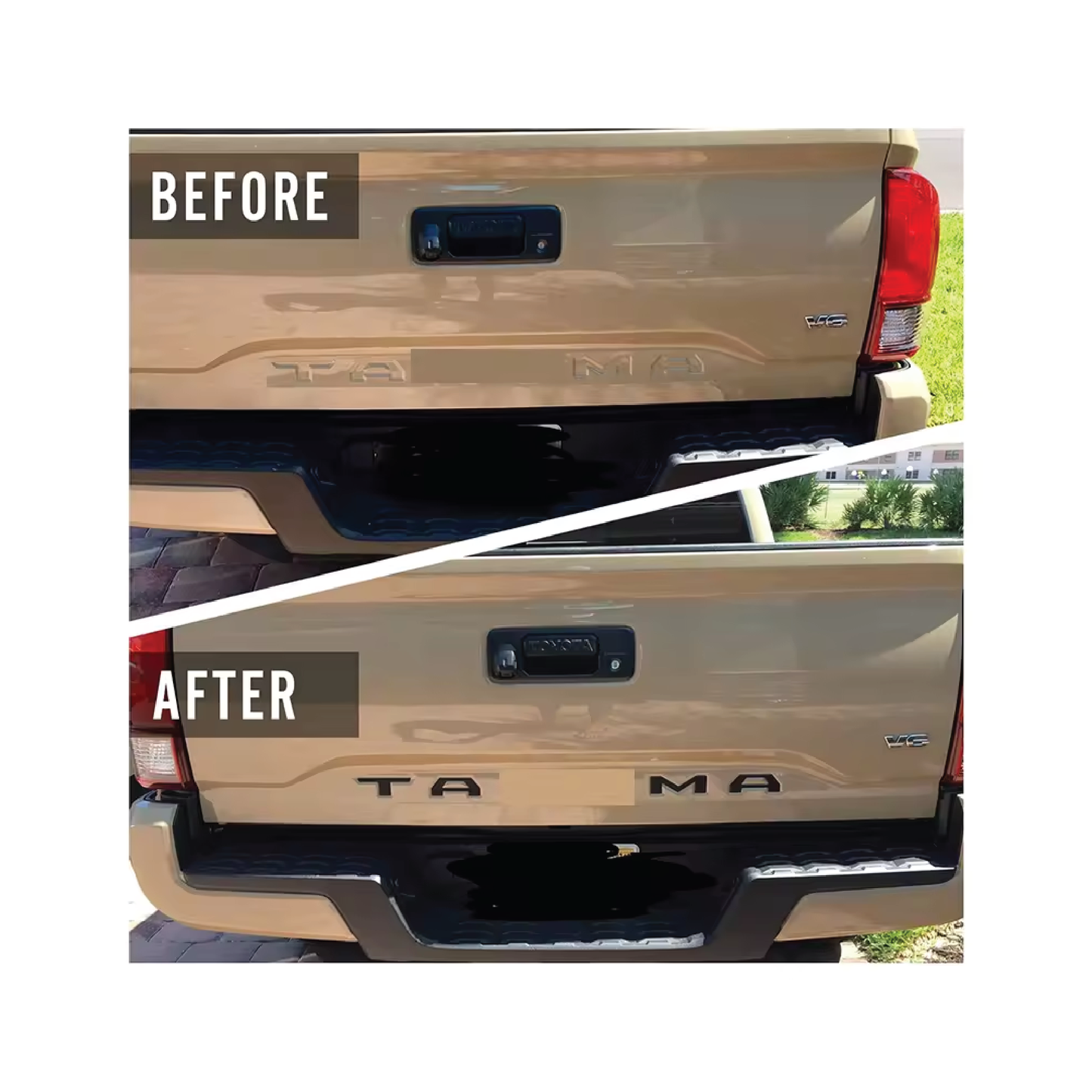 Replacement for Toyota Tacoma Tailgate 3D Raised Letters BLACK MATTE || 2024