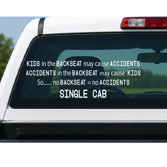 KIDS in the BACKSEAT may cause ACCIDENTS