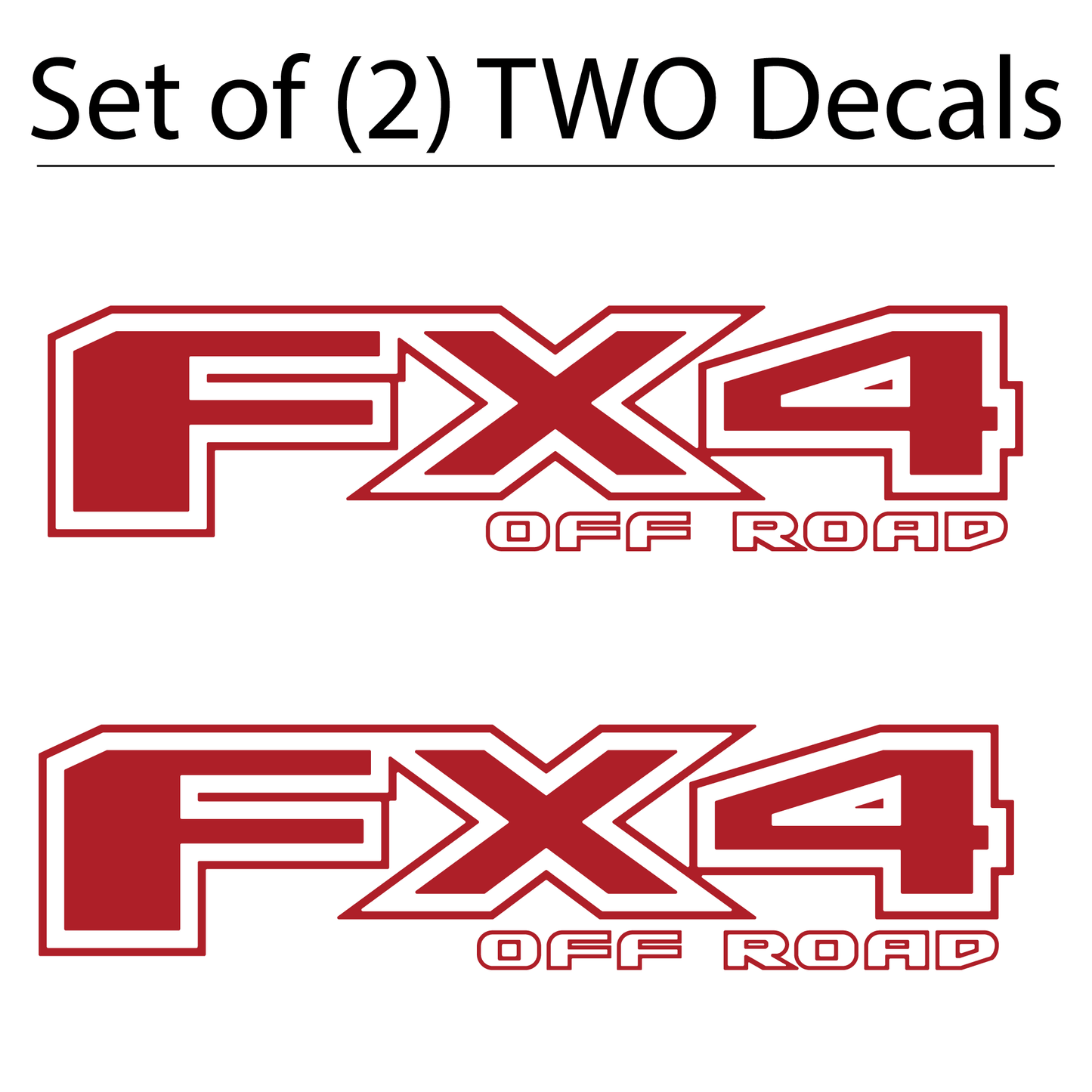 Shop Vinyl Design F-150 F-250 FX4 Off Road Replacement Bedside Decals Vehicle Vinyl Graphic Decal Red Gloss Shop Vinyl Design decals stickers