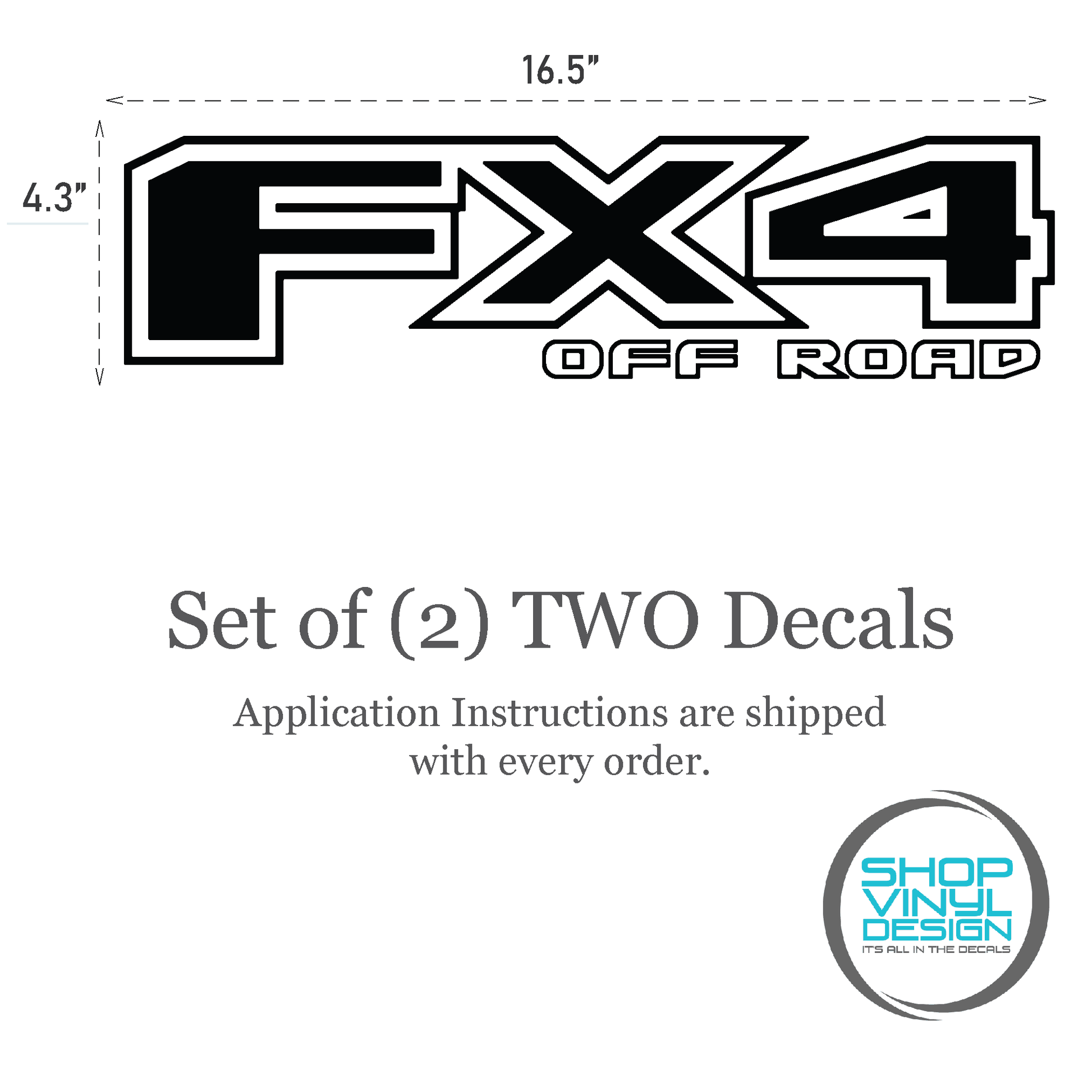 Shop Vinyl Design F-150 F-250 FX4 Off Road Replacement Bedside Decals Vehicle Vinyl Graphic Decal Shop Vinyl Design decals stickers