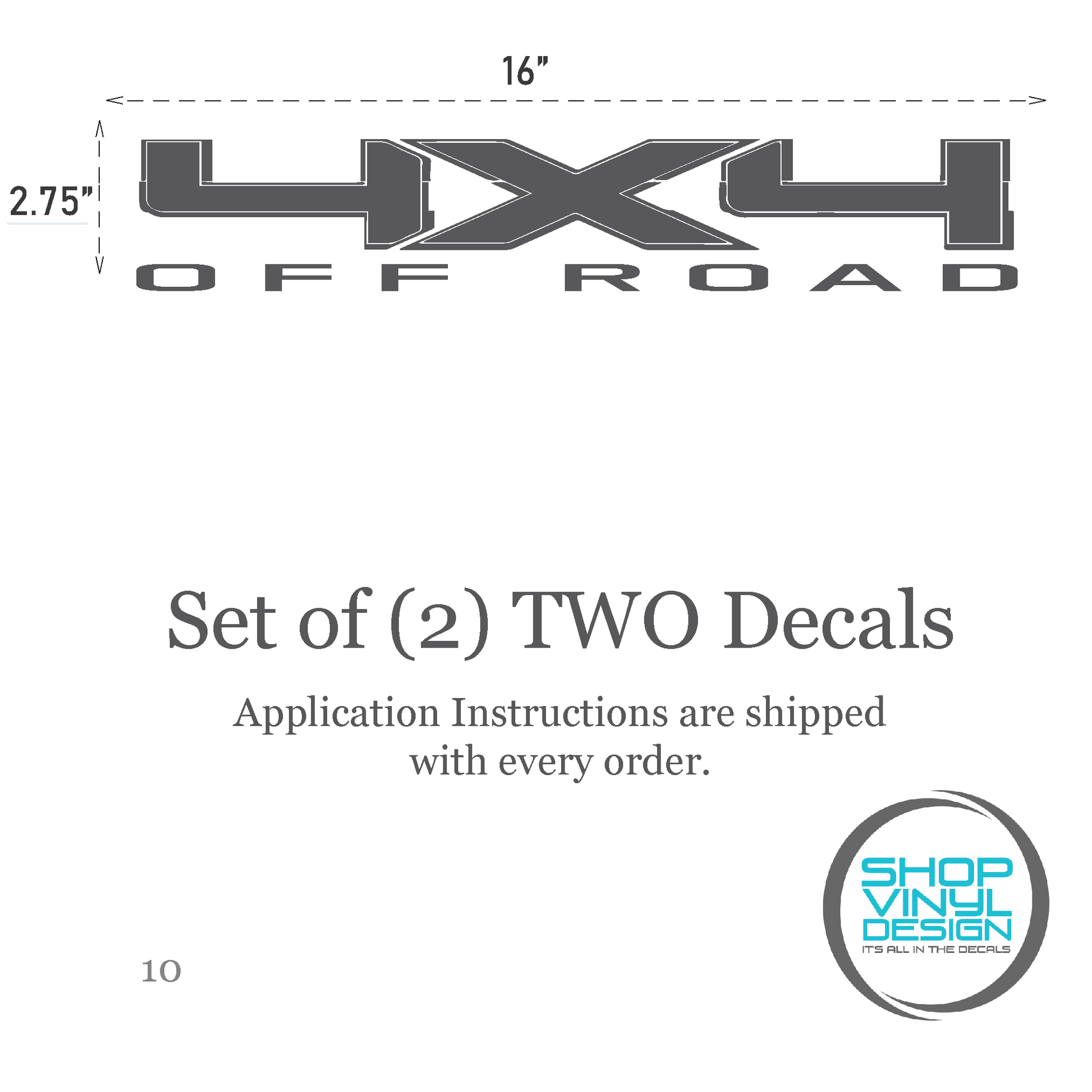 Shop Vinyl Design F-150 F-250 Trucks 4 x 4 Off Road Replacement Bedside Decals #10 Vehicle decal 001 Shop Vinyl Design decals stickers