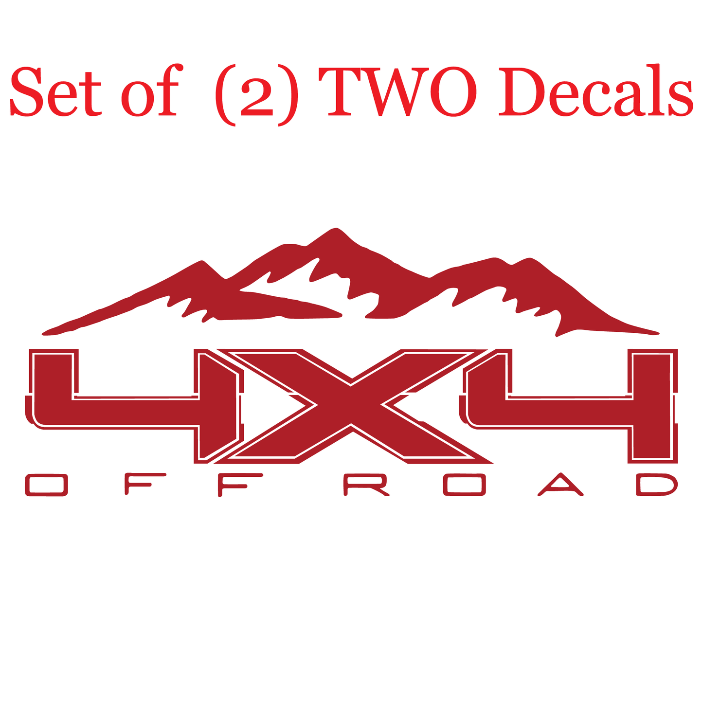 Shop Vinyl Design F-150 F-250 Trucks Replacement Bedside Decals Mountain 4 x 4 Off Road #09 Vehicle decal 001 Red Gloss Shop Vinyl Design decals stickers