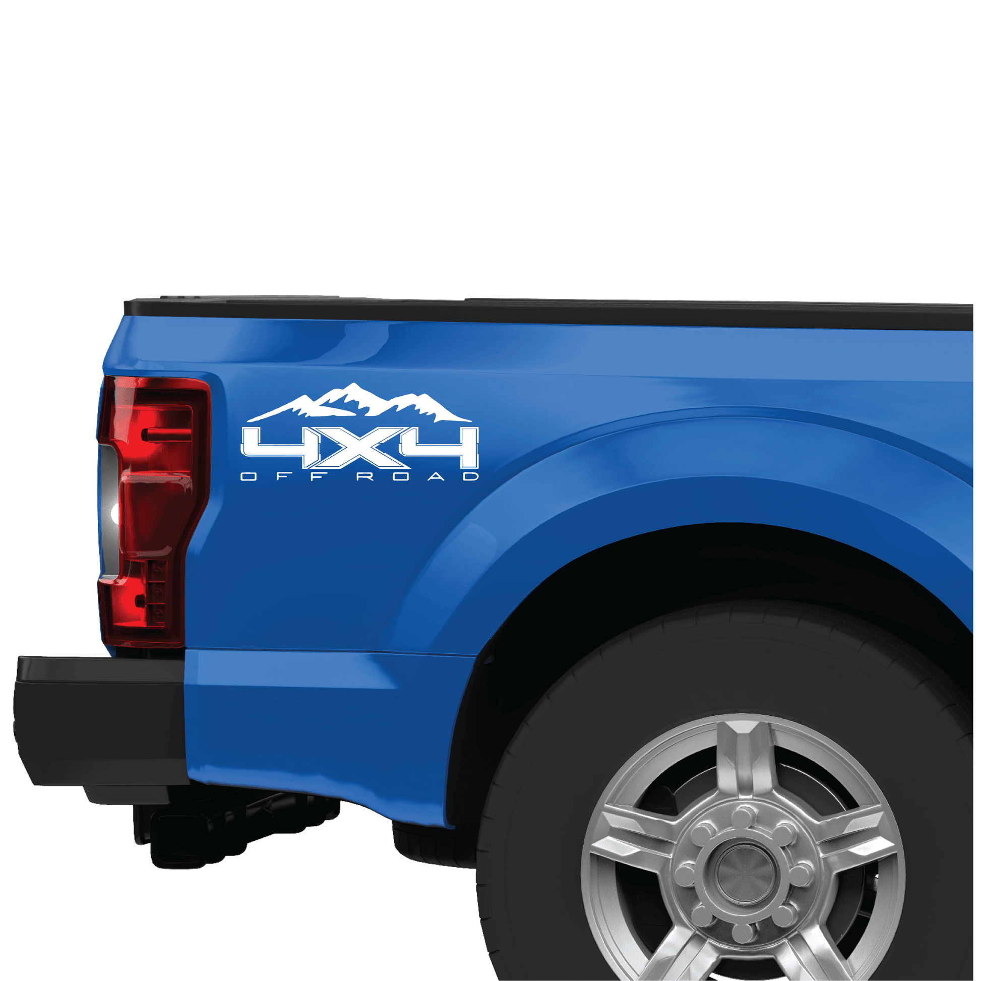 Shop Vinyl Design F-150 F-250 Trucks Replacement Bedside Decals Mountain 4 x 4 Off Road #09 Vehicle decal 001 White Gloss Shop Vinyl Design decals stickers