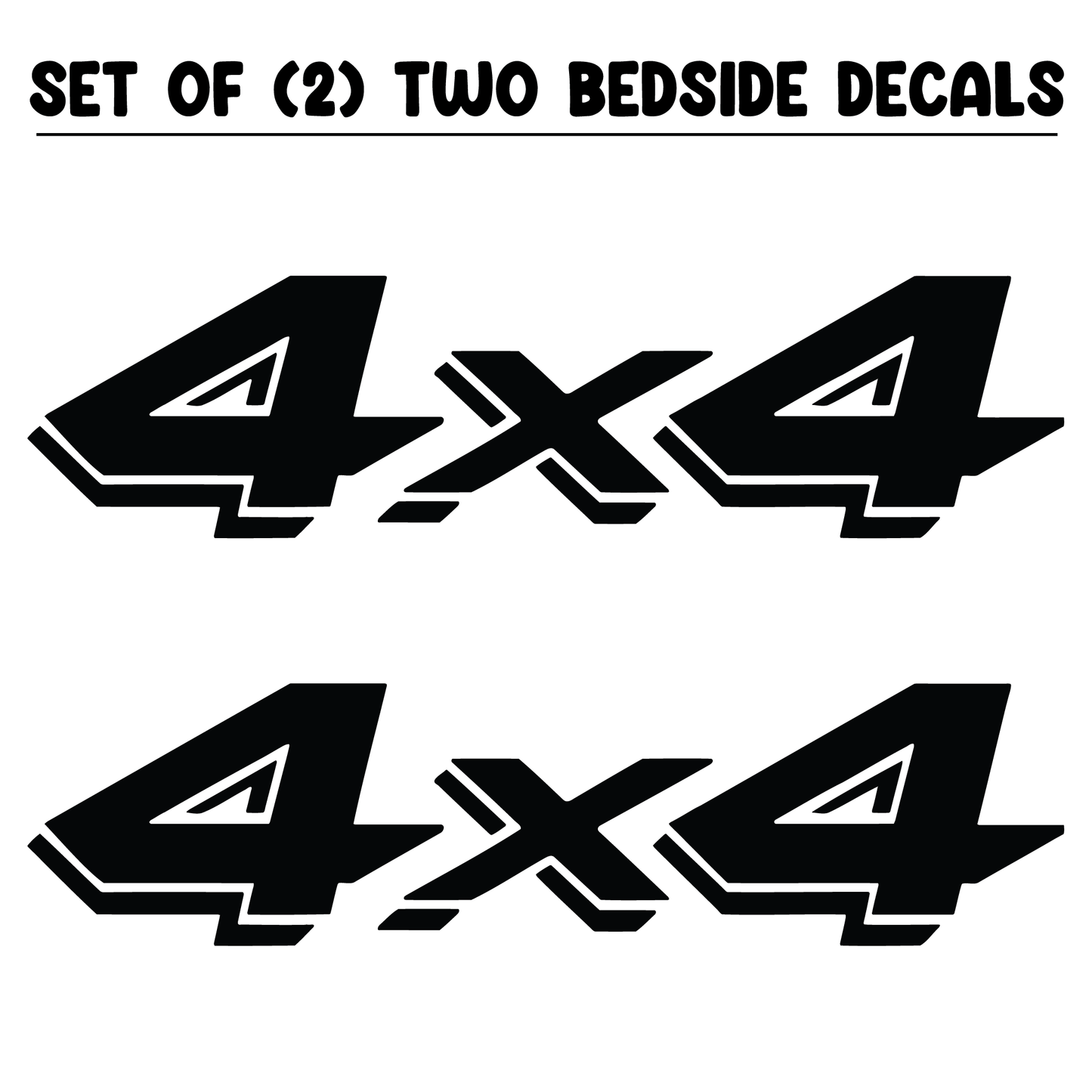 Shop Vinyl Design RAM / Dakota Trucks 4 x 4 Replacement Bedside Decals #04 Vehicle 001 Black Matte Shop Vinyl Design decals stickers