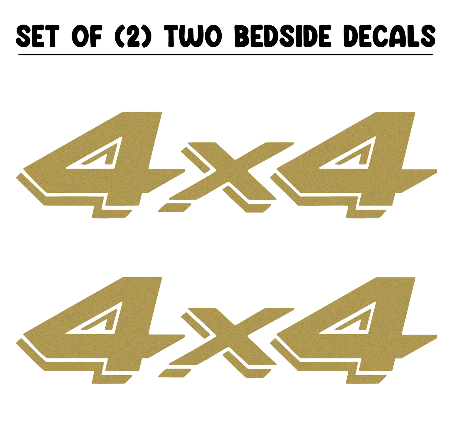 Shop Vinyl Design RAM / Dakota Trucks 4 x 4 Replacement Bedside Decals #04 Vehicle 001 Gold Metallic Shop Vinyl Design decals stickers