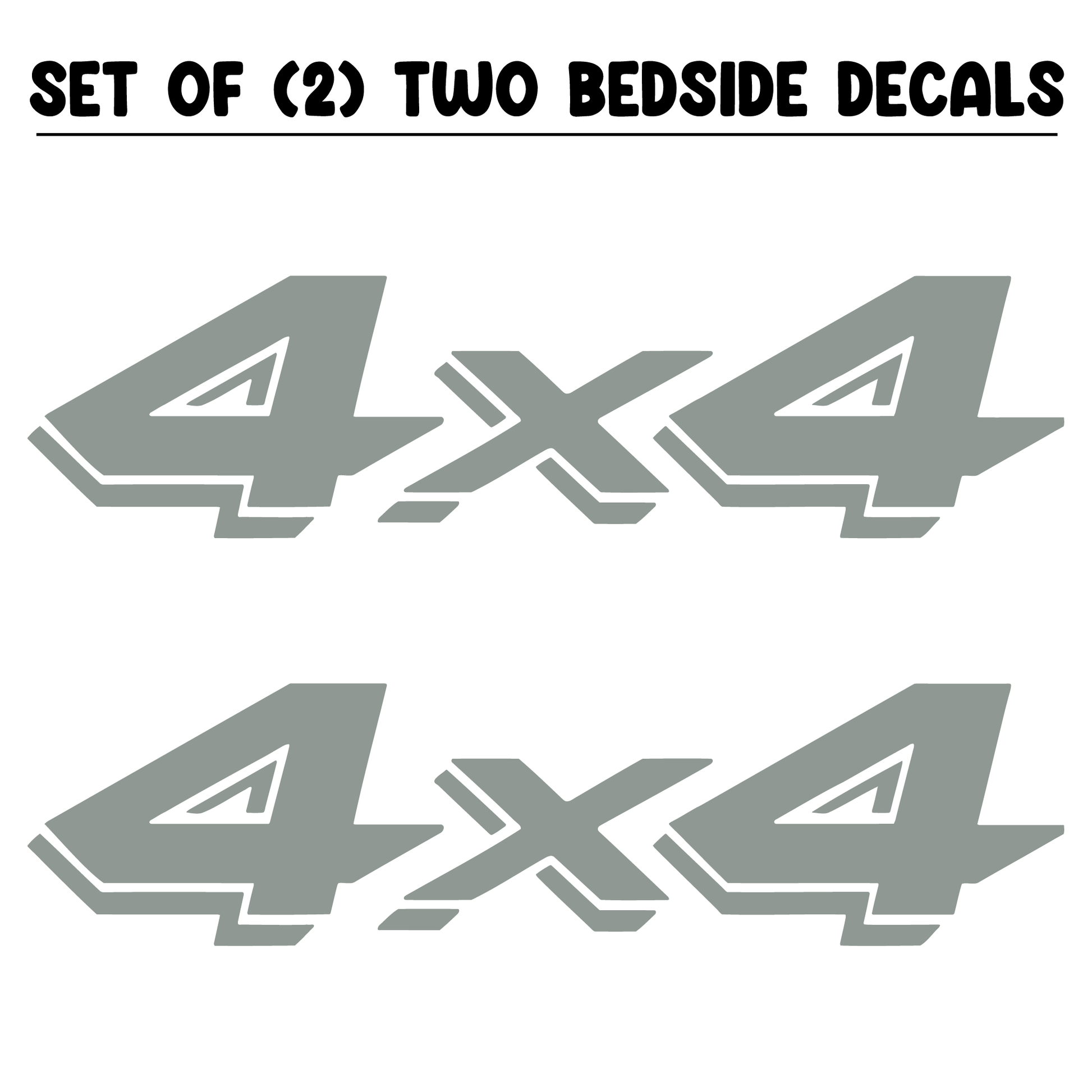 Shop Vinyl Design RAM / Dakota Trucks 4 x 4 Replacement Bedside Decals #04 Vehicle 001 Grey Gloss Shop Vinyl Design decals stickers