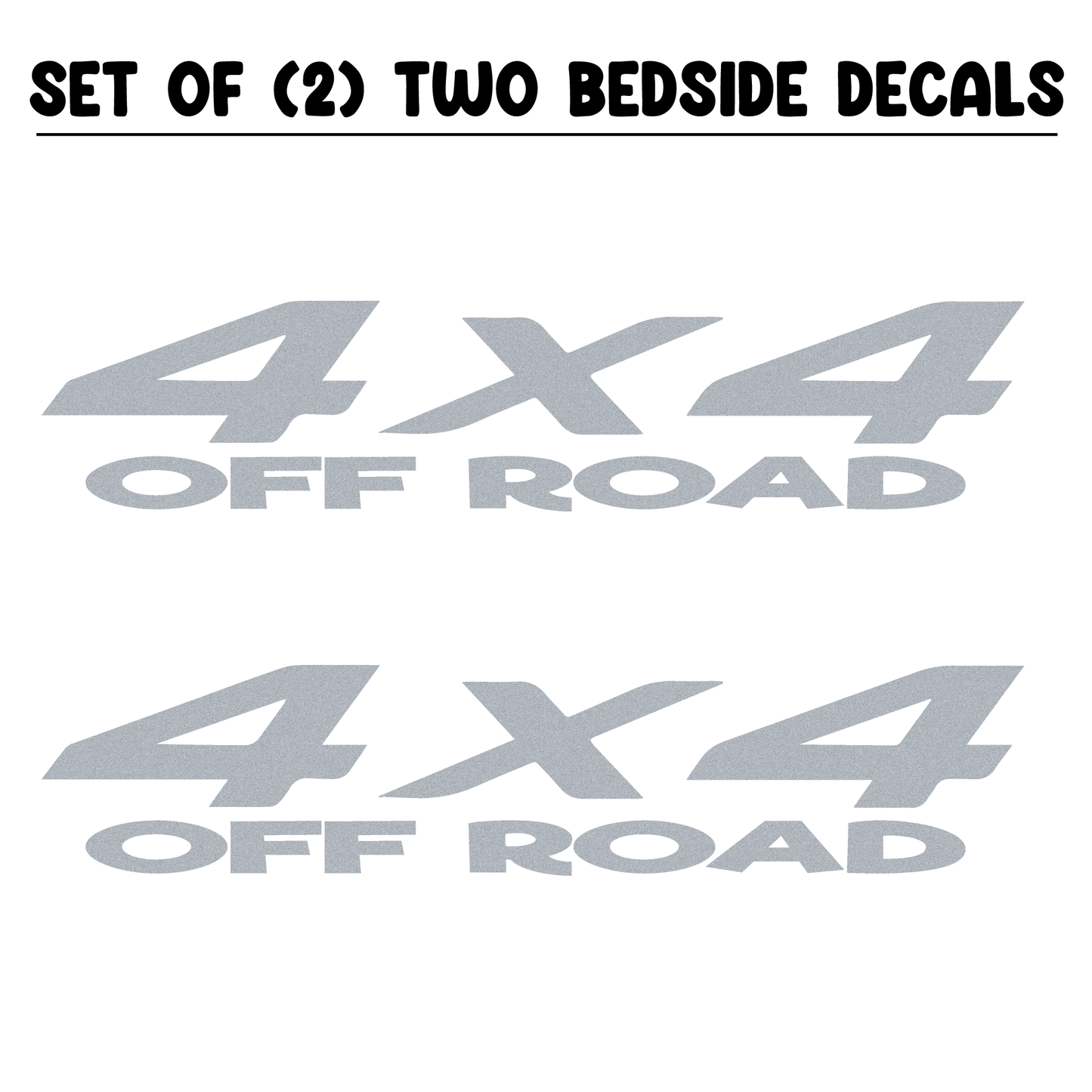 Shop Vinyl Design RAM Trucks 4 x 4 Off Road Replacement Bedside Decals #11 Vehicle decal 001 Silver Metallic Shop Vinyl Design decals stickers