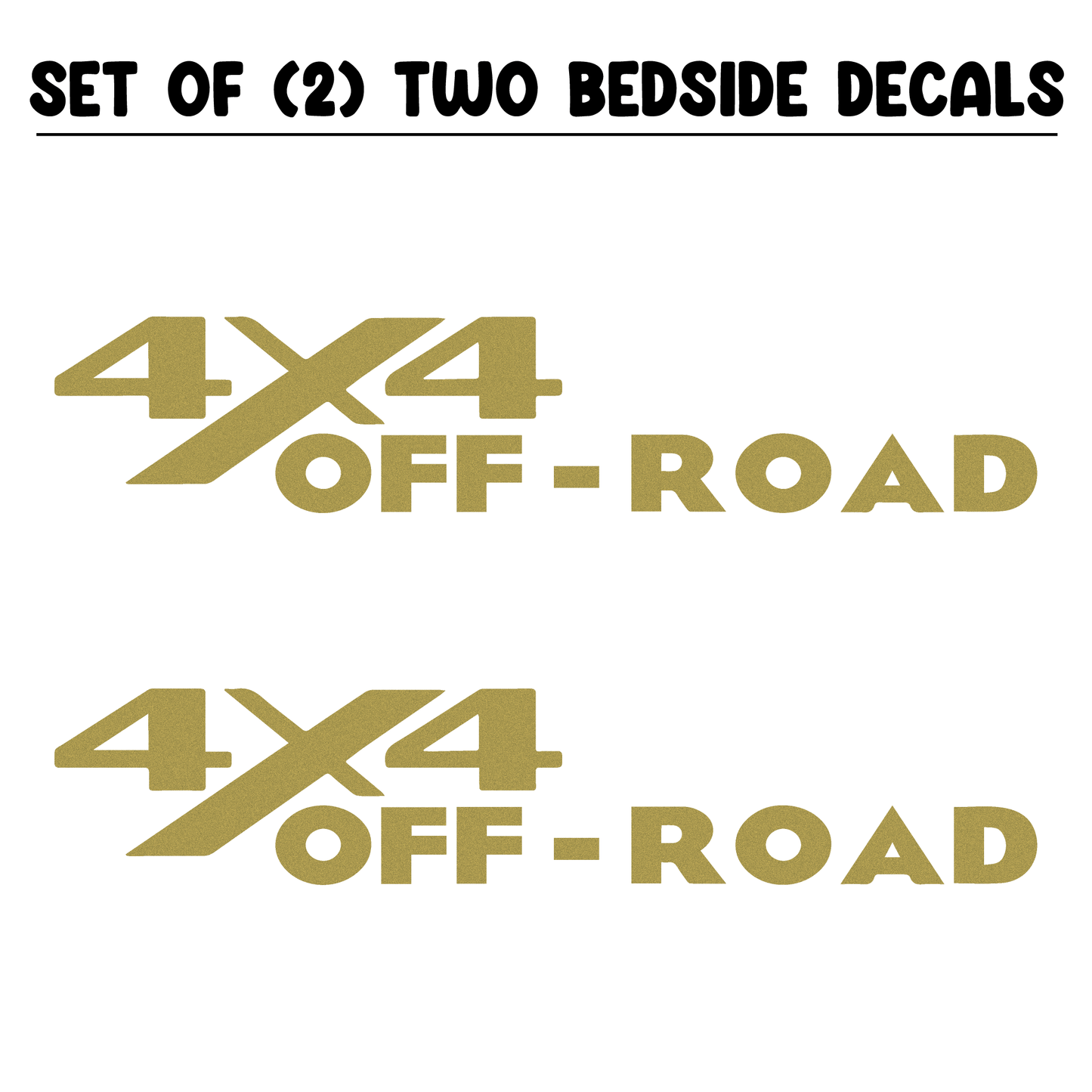 Shop Vinyl Design RAM Trucks 4 x 4 Off Road Replacement Bedside Decals #13 Vehicle 001 Gold Metallic Shop Vinyl Design decals stickers