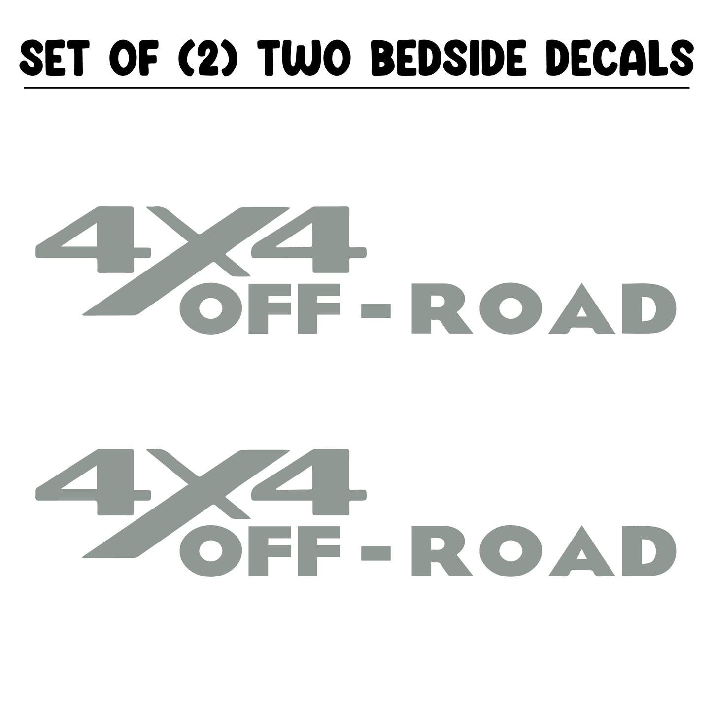 Shop Vinyl Design RAM Trucks 4 x 4 Off Road Replacement Bedside Decals #13 Vehicle 001 Grey Gloss Shop Vinyl Design decals stickers