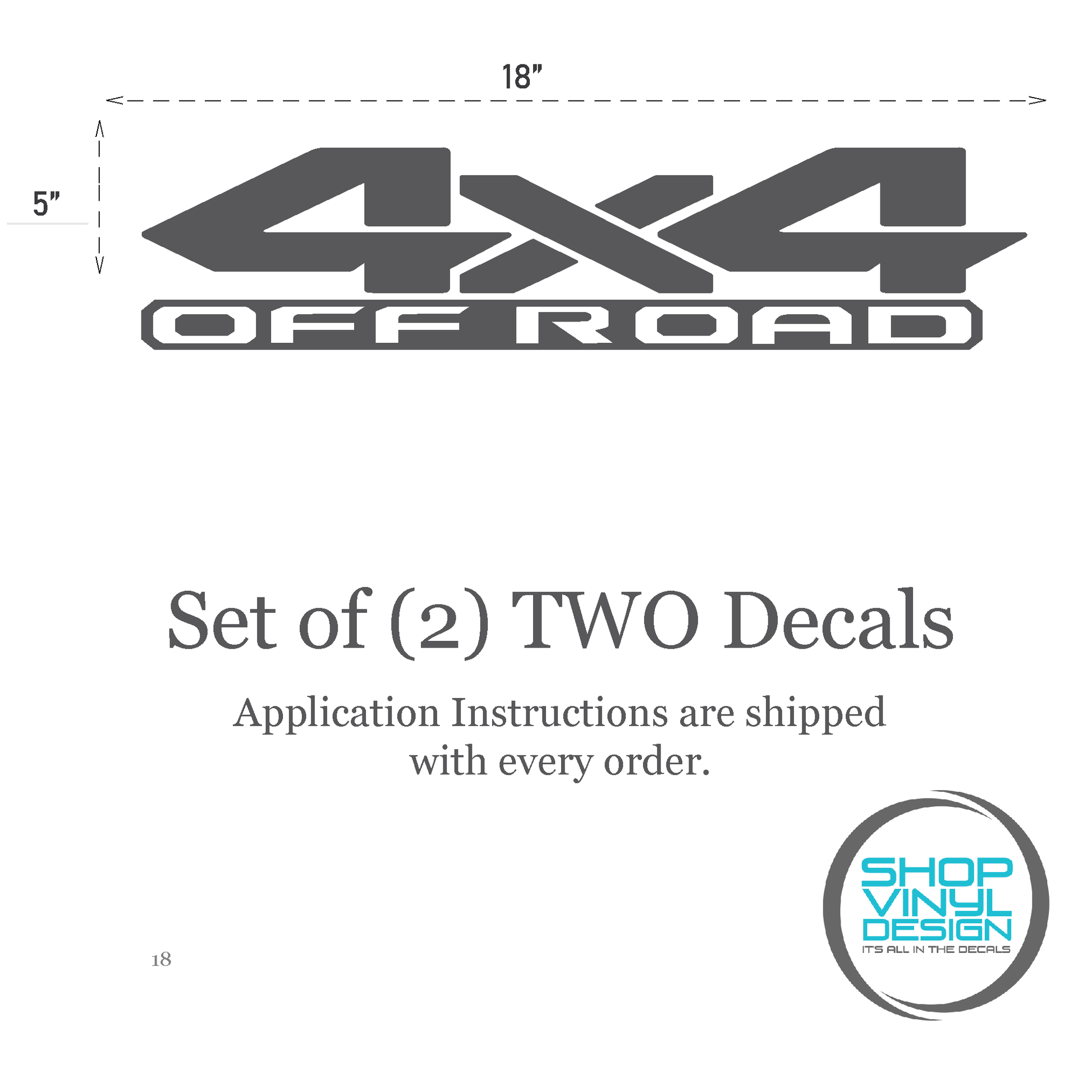 Shop Vinyl Design RAM Trucks 4 x 4 Off Road Replacement Bedside Decals #18 Vehicle decal 001 Shop Vinyl Design decals stickers