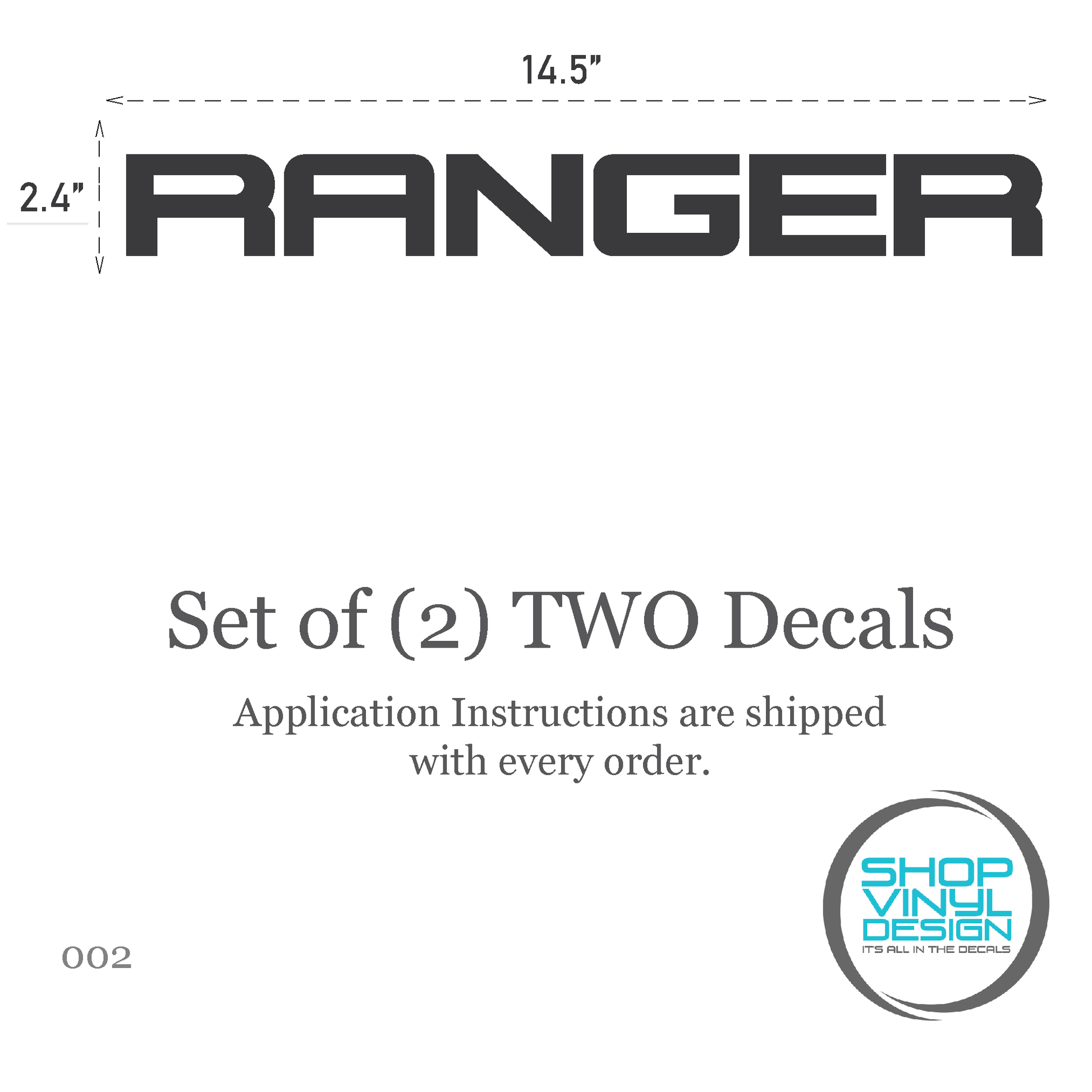 Shop Vinyl Design Ranger Replacement Bedside Decals #002 Vehicle Vinyl Graphic Decal Shop Vinyl Design decals stickers