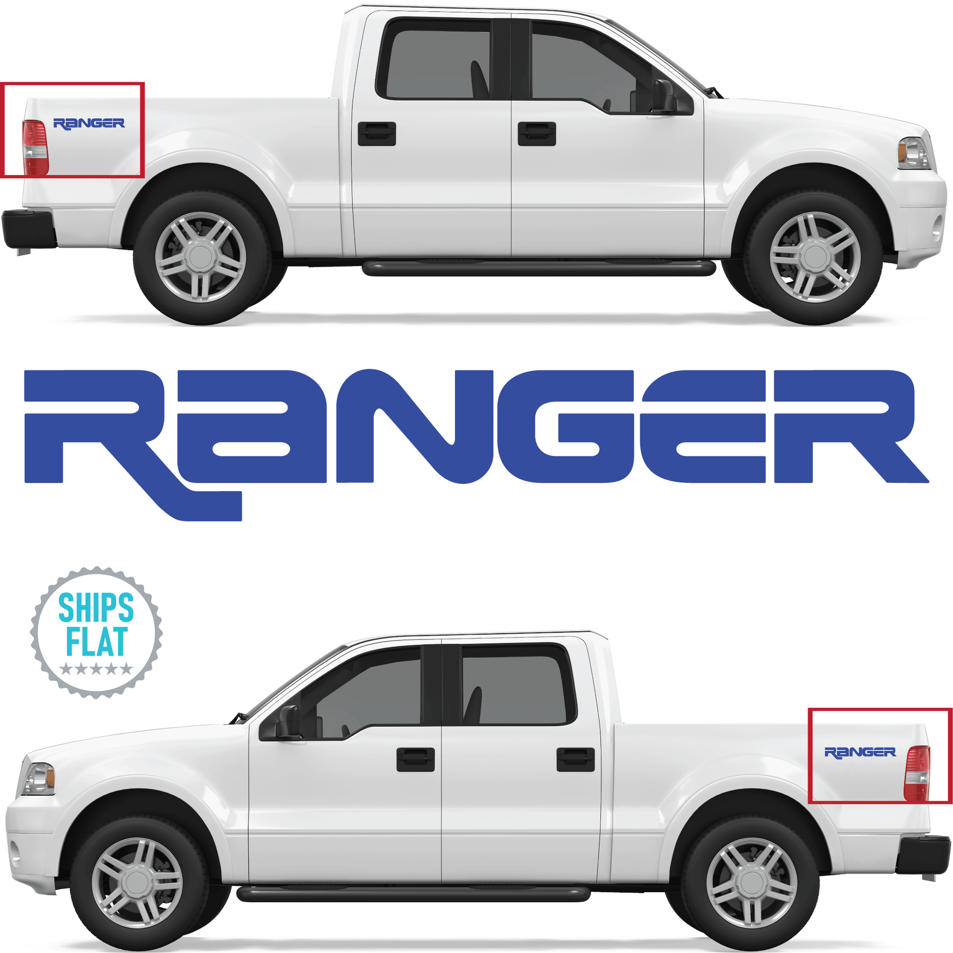 Shop Vinyl Design Ranger Trucks Replacement Bedside Decals #001 Vehicle 001 Brilliant Blue Gloss Shop Vinyl Design decals stickers