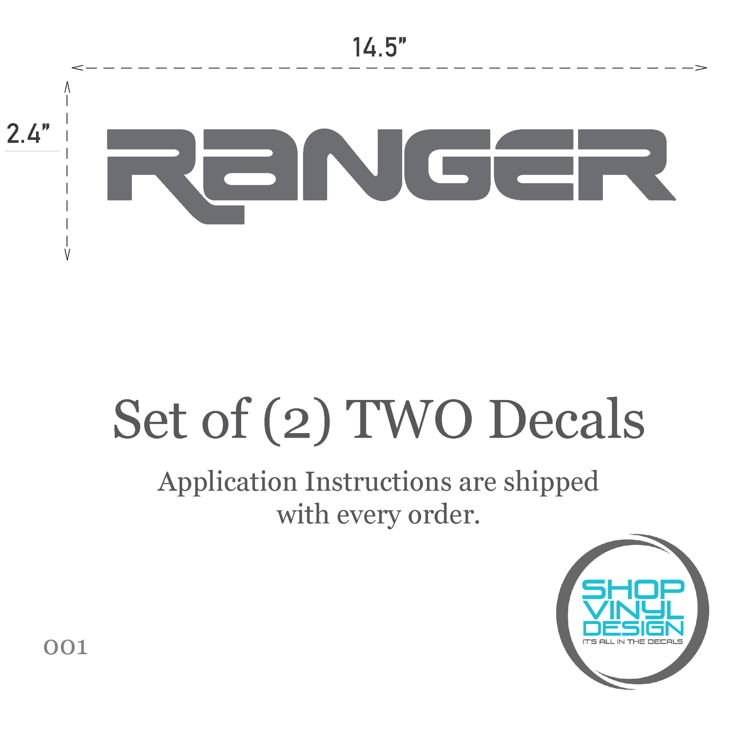 Shop Vinyl Design Ranger Trucks Replacement Bedside Decals #001 Vehicle Vinyl Graphic Decal Shop Vinyl Design decals stickers