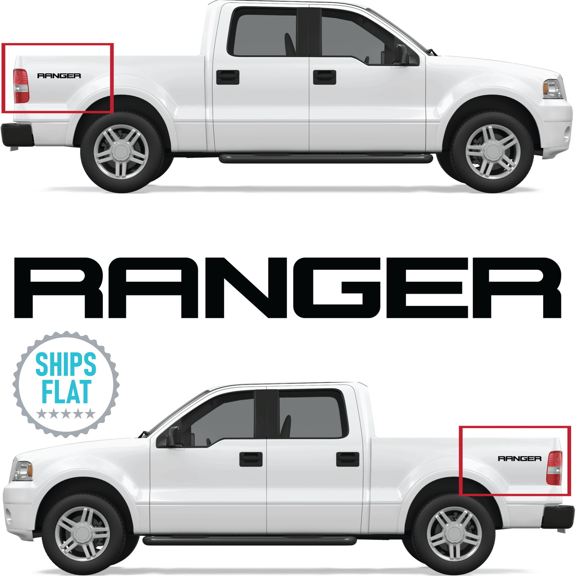 Shop Vinyl Design Ranger Trucks Replacement Bedside Decals #002 Vehicle decal 001 Black Gloss Shop Vinyl Design decals stickers