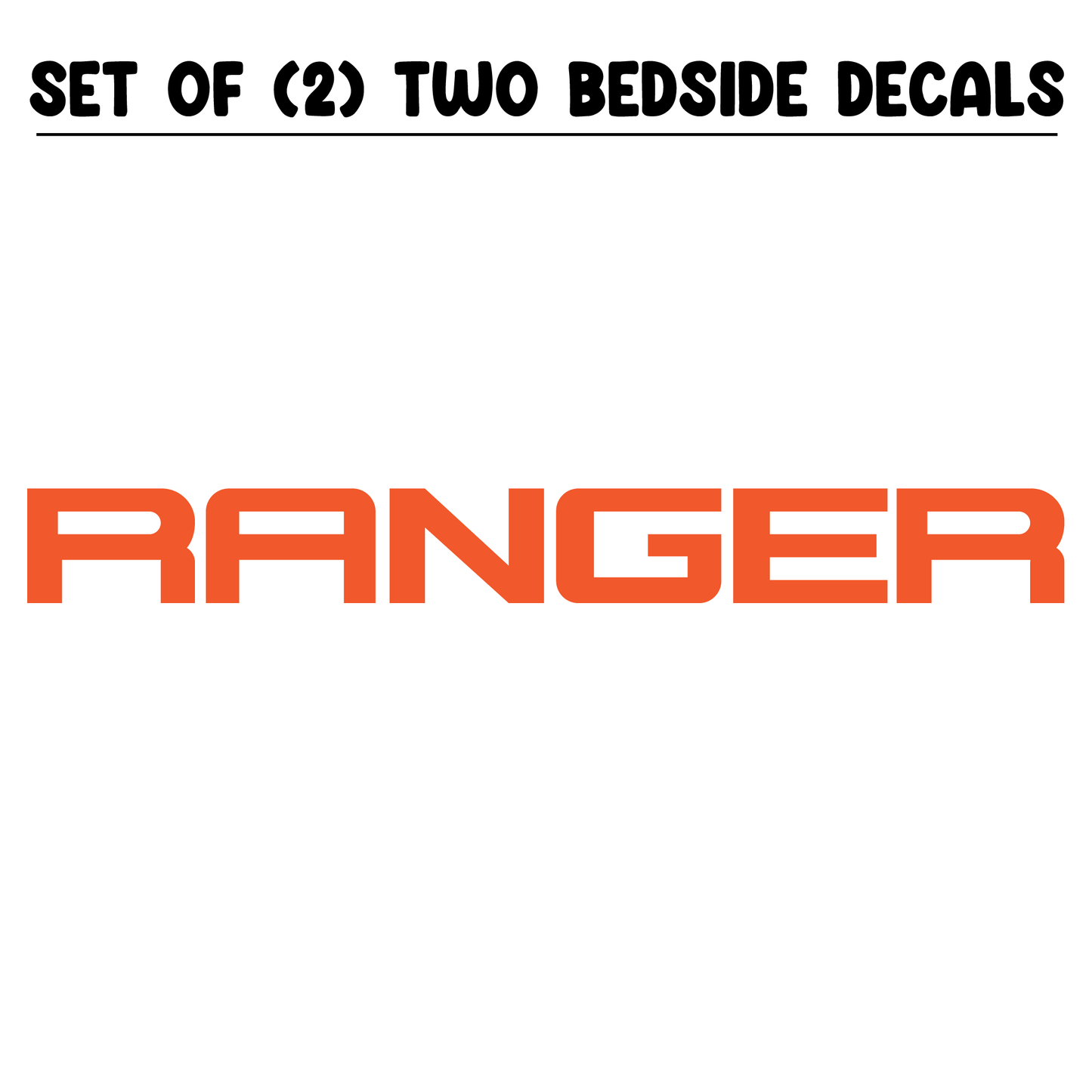 Shop Vinyl Design Ranger Trucks Replacement Bedside Decals #002 Vehicle decal 001 Orange Gloss Shop Vinyl Design decals stickers