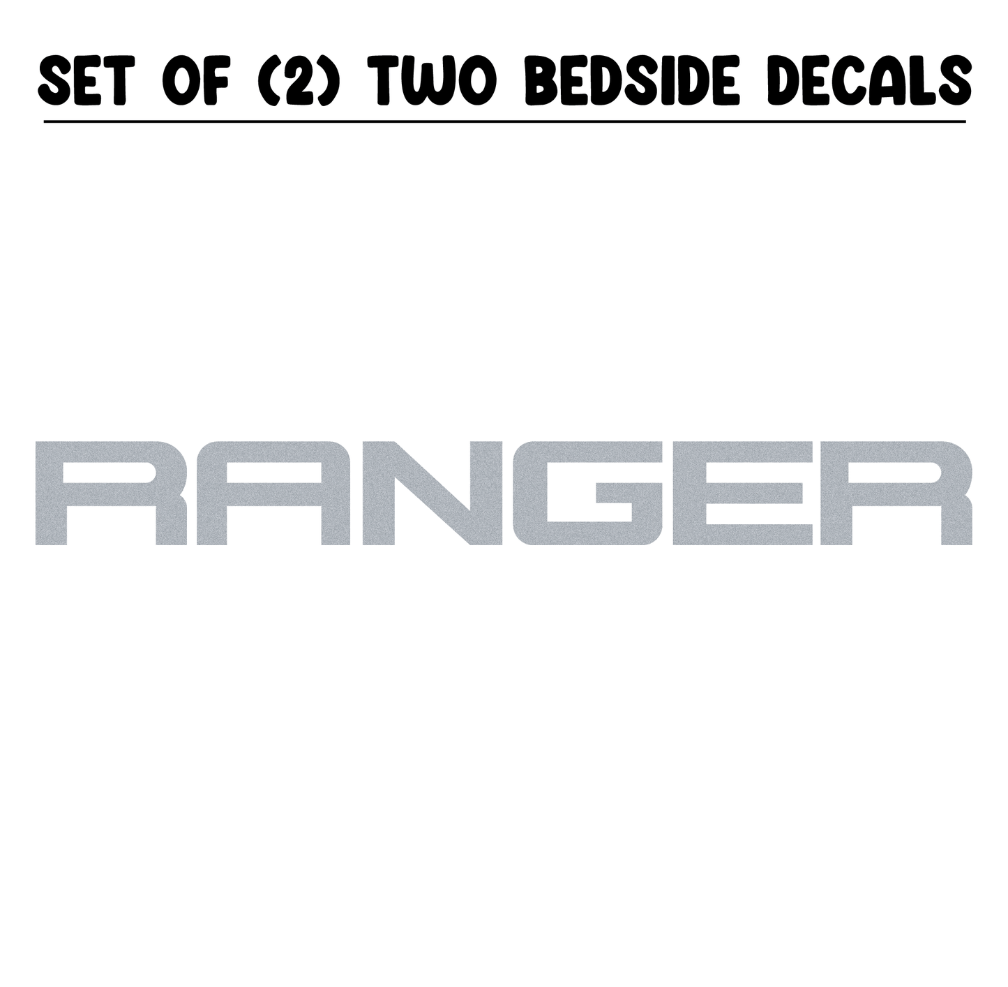 Shop Vinyl Design Ranger Trucks Replacement Bedside Decals #002 Vehicle decal 001 Silver Metallic Shop Vinyl Design decals stickers