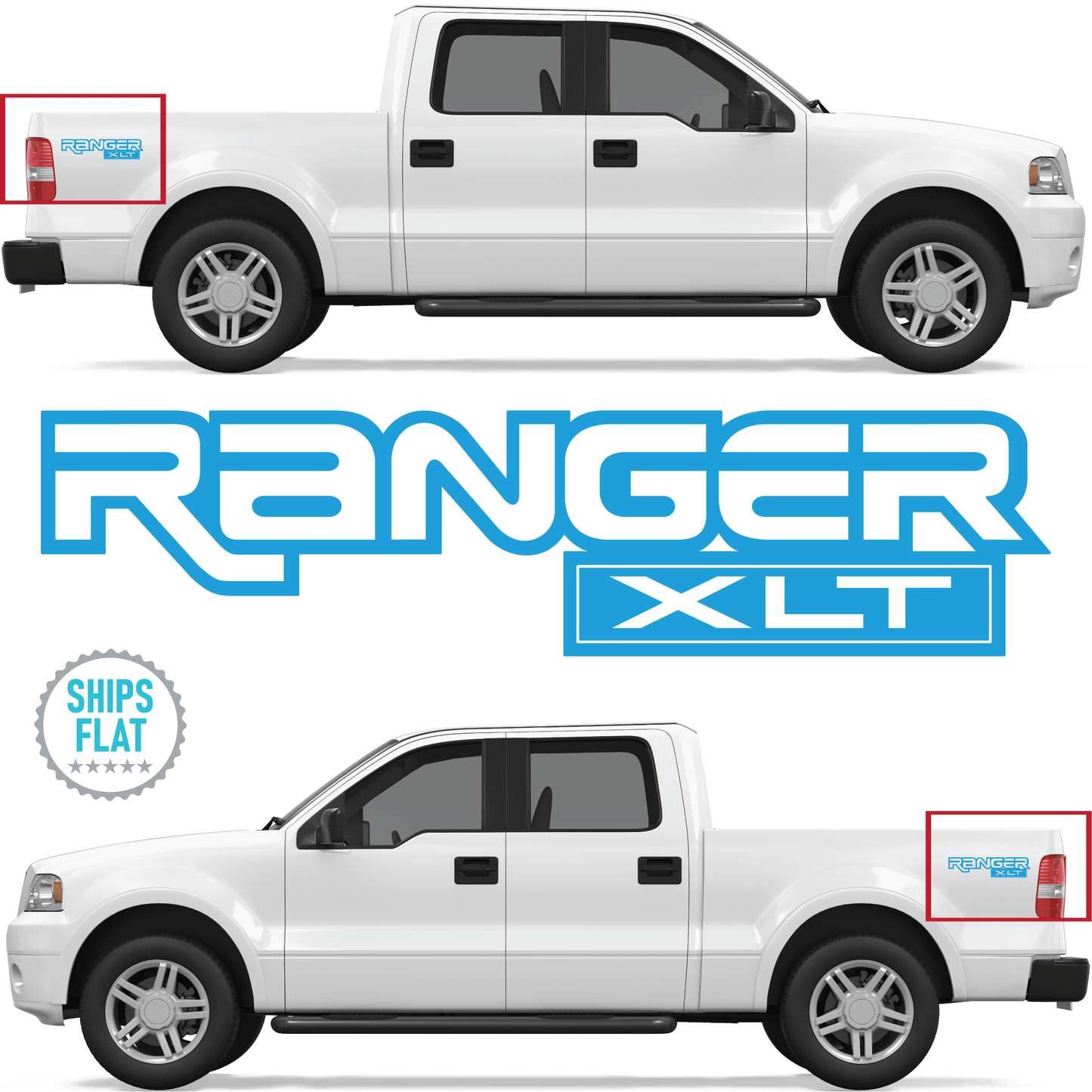 Shop Vinyl Design Ranger XLT Trucks Replacement Bedside Decals Vehicle 001 Shop Vinyl Design decals stickers
