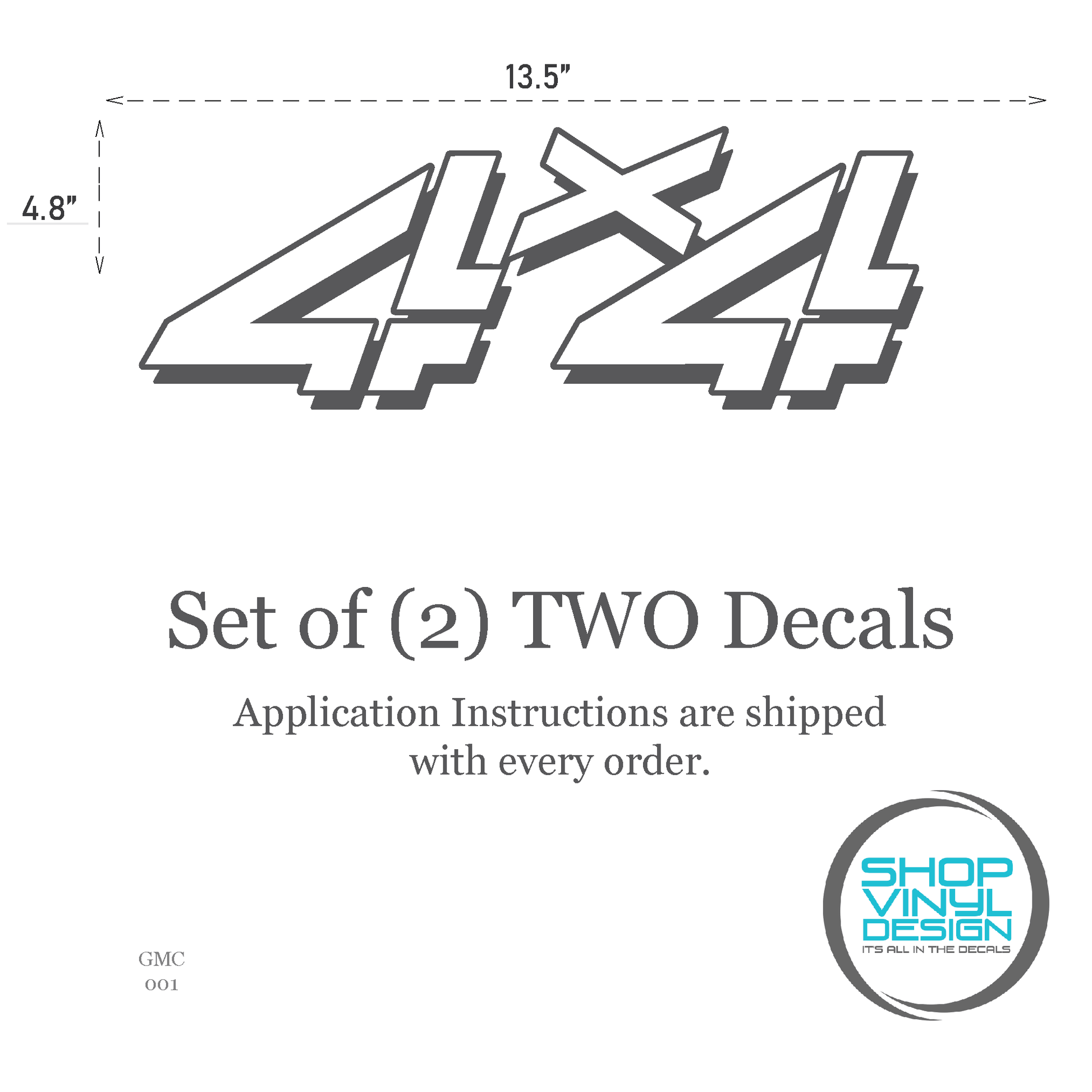 Shop Vinyl Design Sierra Trucks 4 x 4 Replacement Bedside Decals #G001 Vehicle 001 Shop Vinyl Design decals stickers