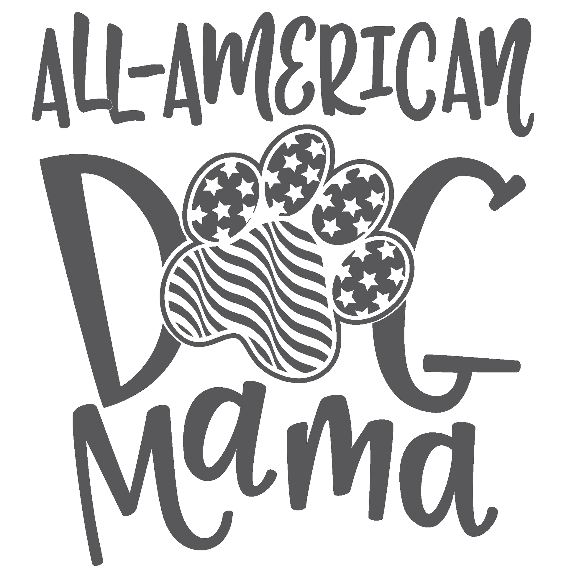 ShopVinylDesignStore.com All American Dog Mama Wide Shop Vinyl Design decals stickers