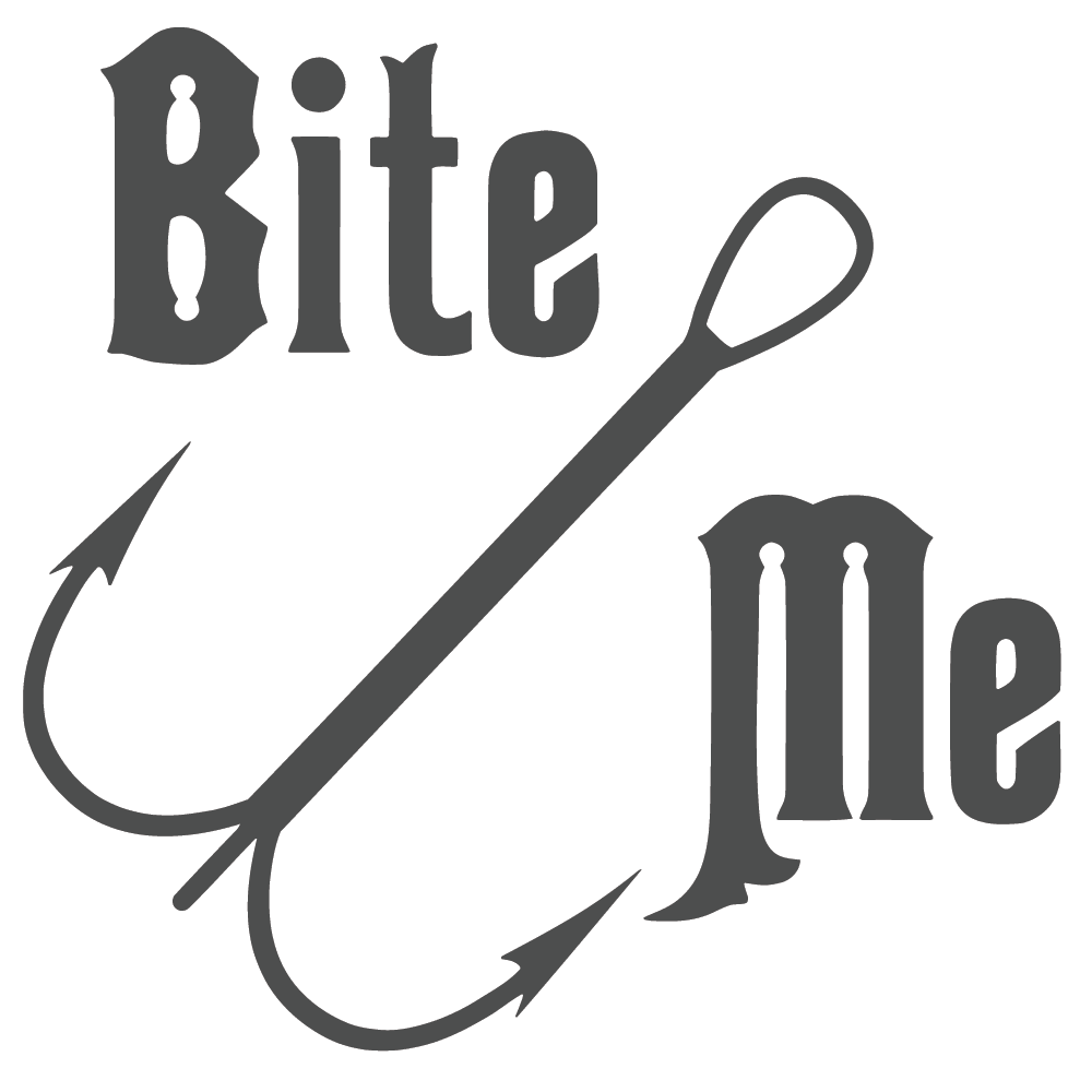 ShopVinylDesignStore.com Bite Me Fish Hook Wide Shop Vinyl Design decals stickers