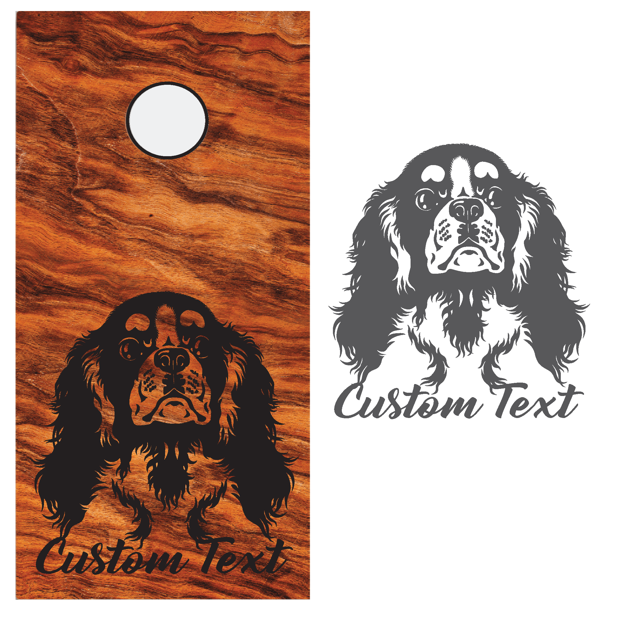 Border Collie and Custom Text for Corn Hole Boards