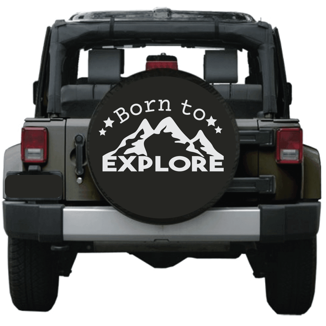 ShopVinylDesignStore.com Born To Explore for Spare Tire Jeep Shop Vinyl Design decals stickers