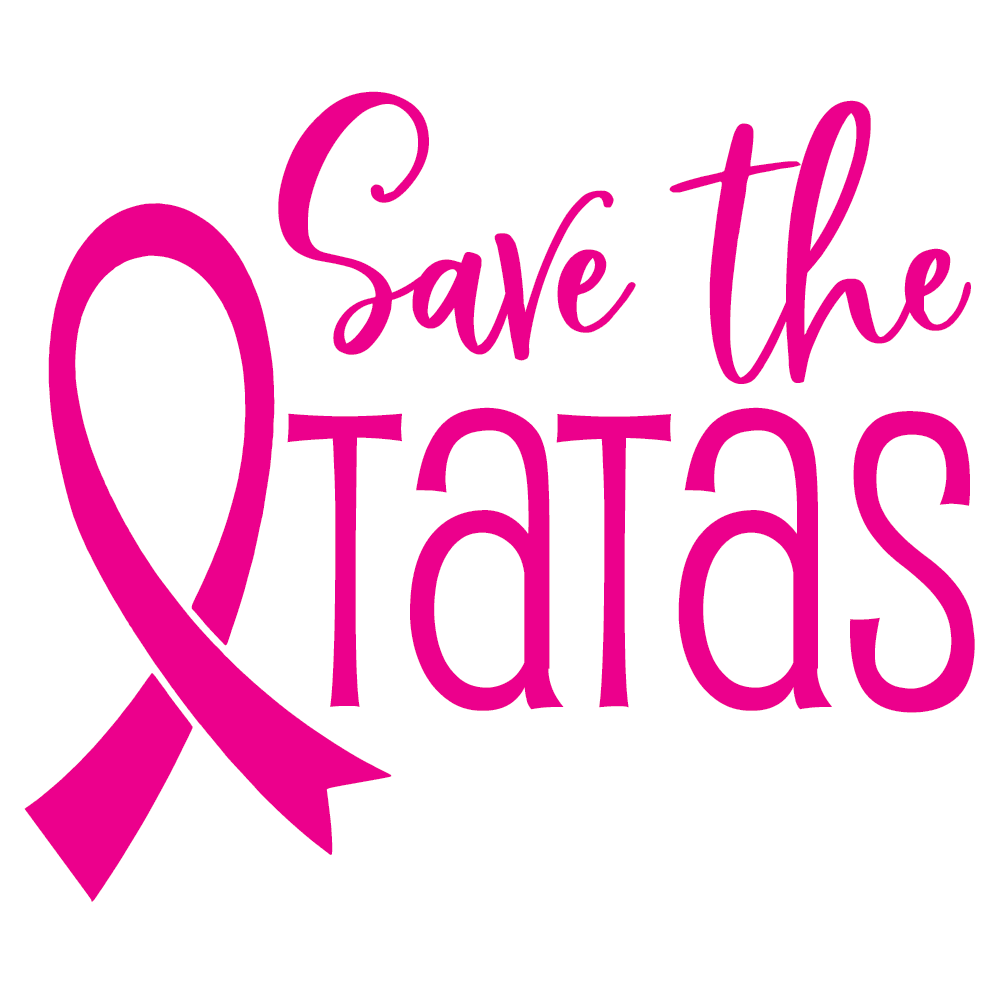 ShopVinylDesignStore.com Breast Cancer, Save The Tatas with Ribbon Breast Cancer Shop Vinyl Design decals stickers