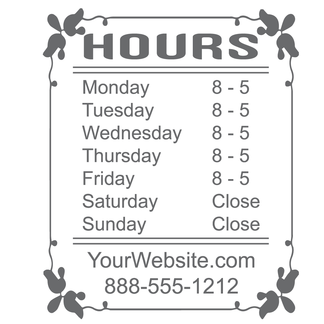 vinyl office hours sign template