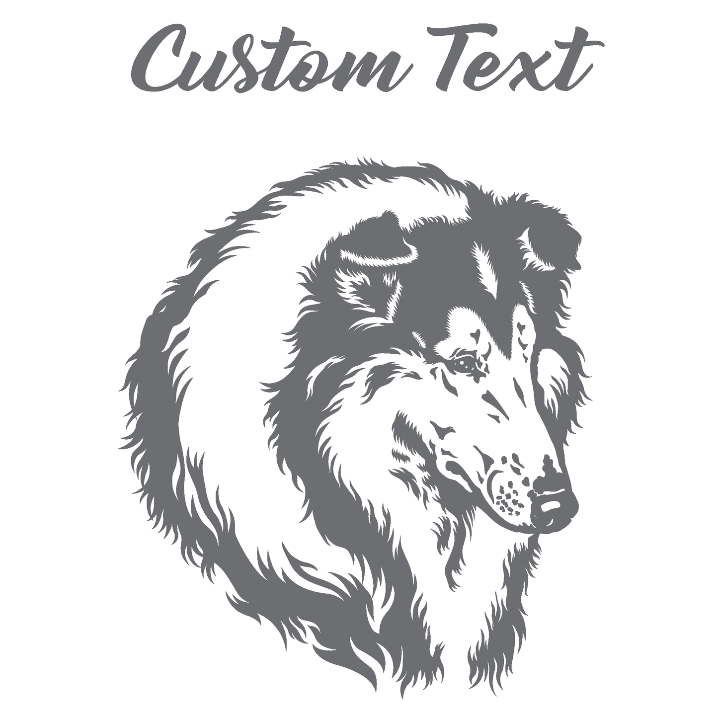 ShopVinylDesignStore.com Collie and Custom Text for Corn Hole Boards Wide Style 20 Shop Vinyl Design decals stickers