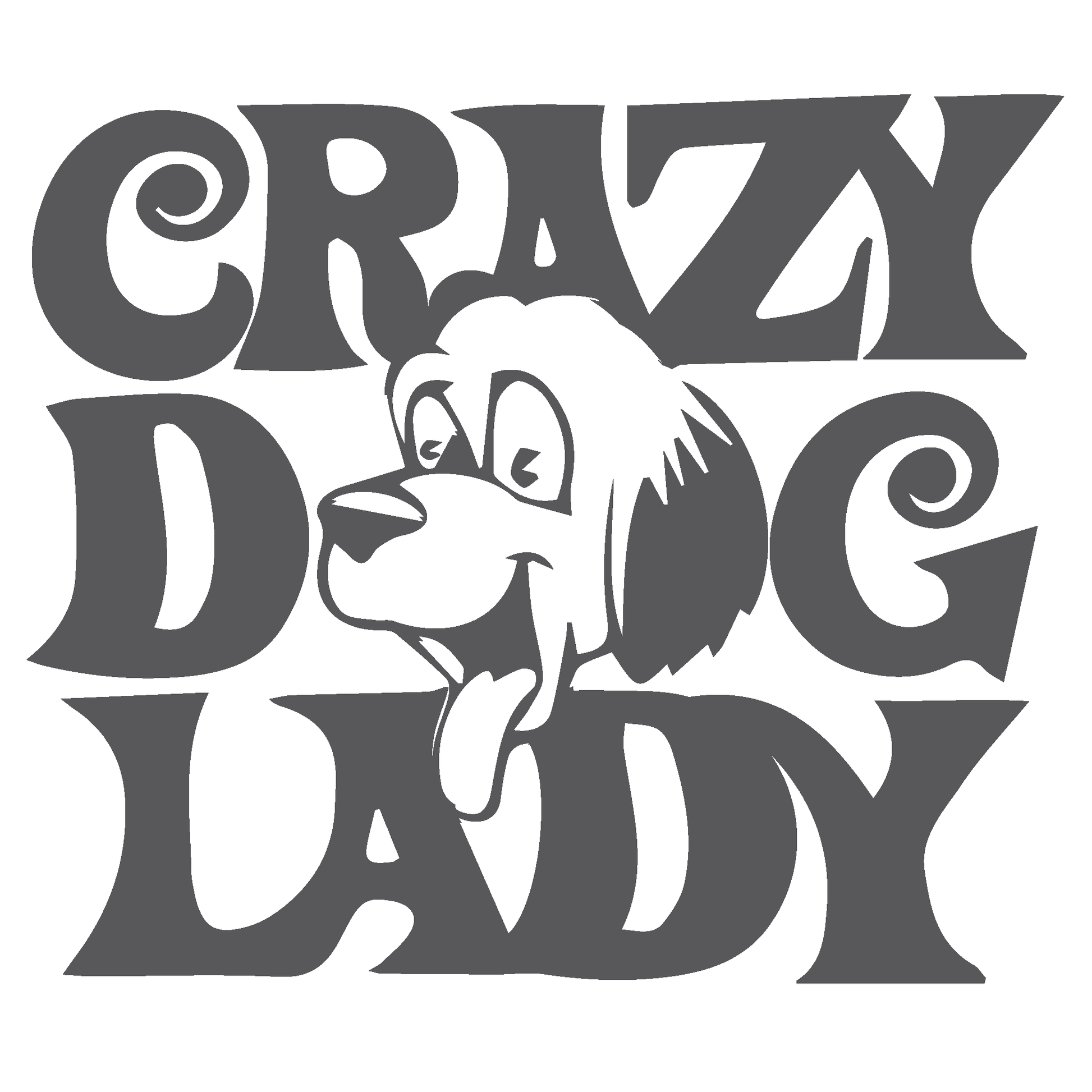 ShopVinylDesignStore.com Crazy Dog Lady Wide Shop Vinyl Design decals stickers