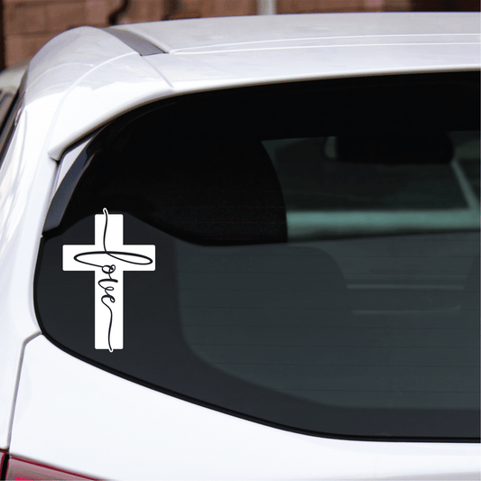 ShopVinylDesignStore.com Cross Love Wide Shop Vinyl Design decals stickers