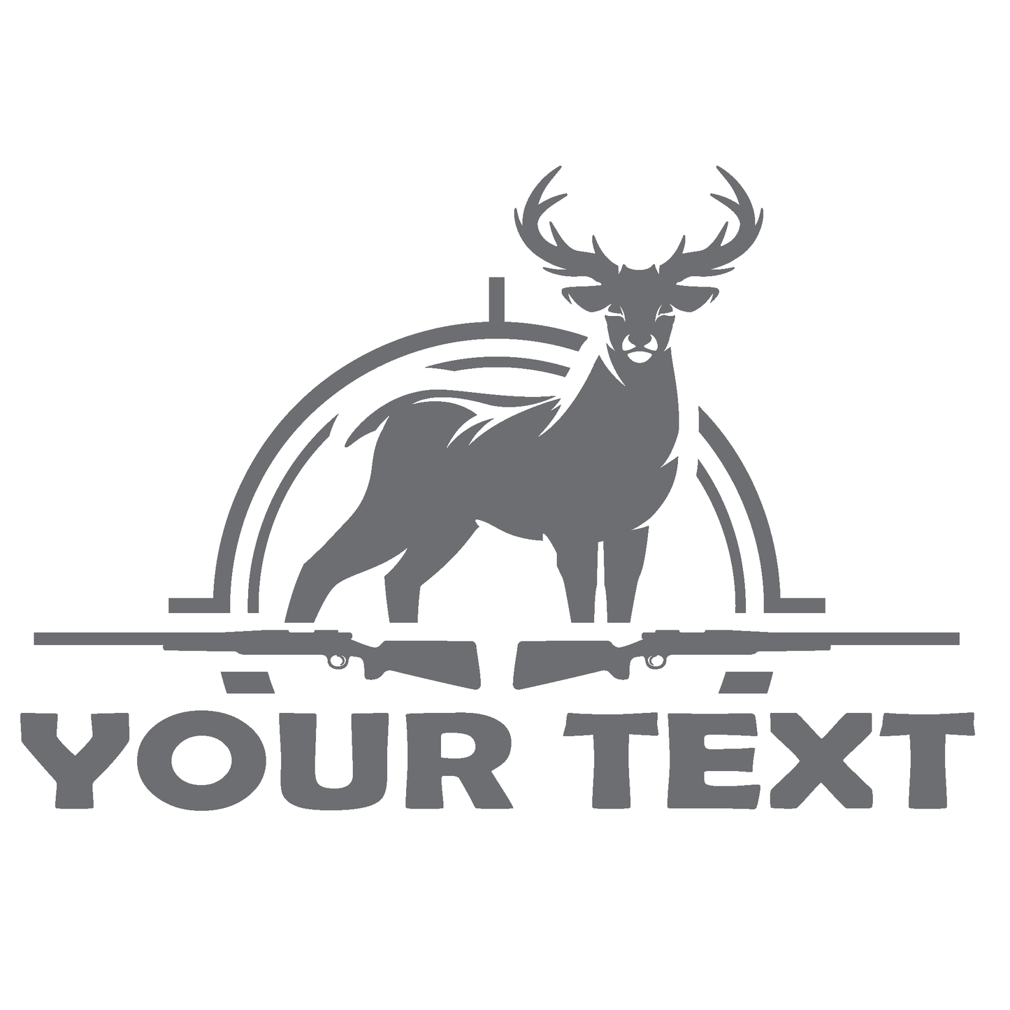 ShopVinylDesignStore.com CUSTOM TEXT with Buck with Guns for Corn Hole Boards Wide Style 23 Shop Vinyl Design decals stickers