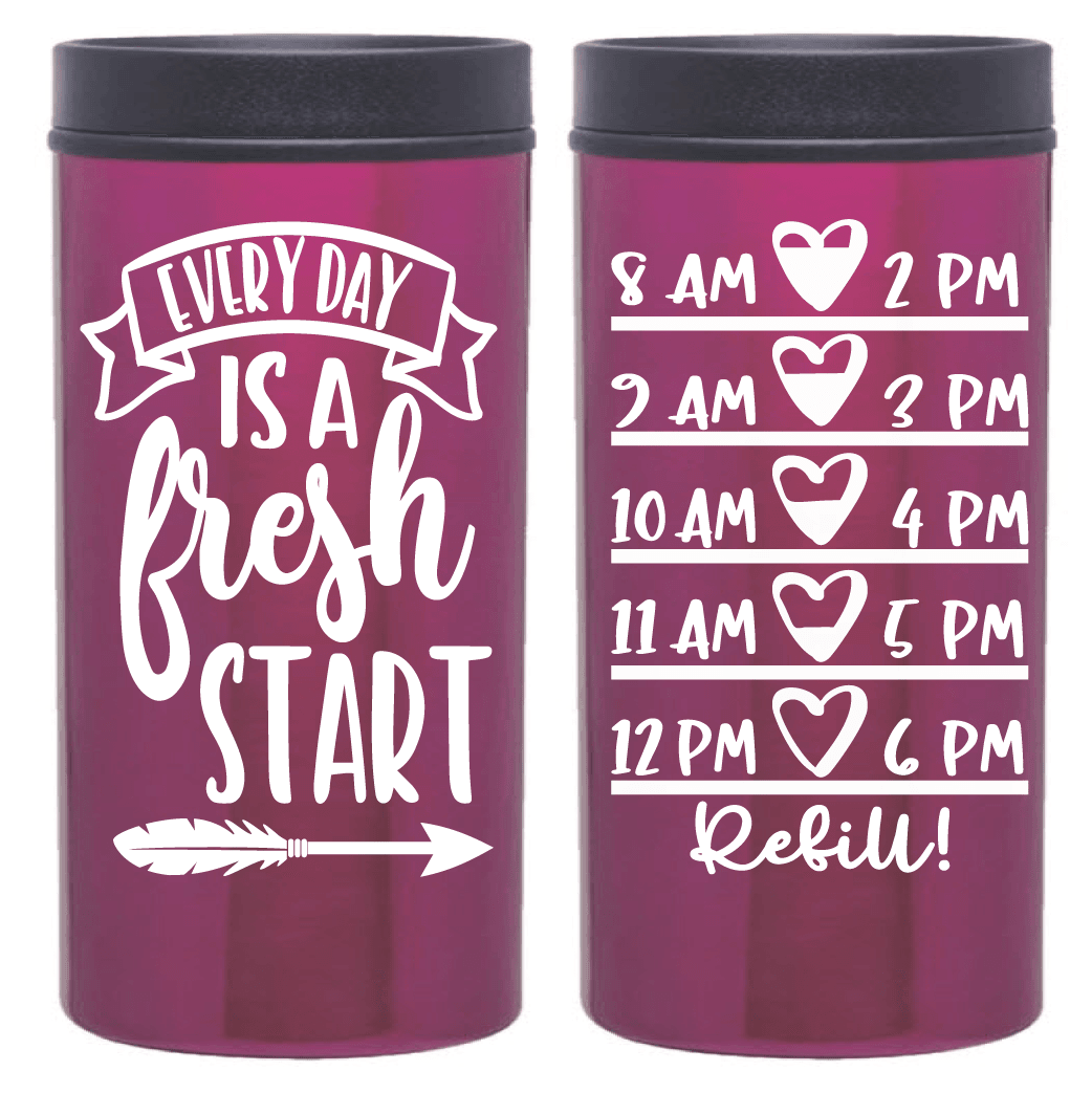 ShopVinylDesignStore.com Every Day Is A Fresh Start Wine Glass Quotes for Drink Ware Shop Vinyl Design decals stickers