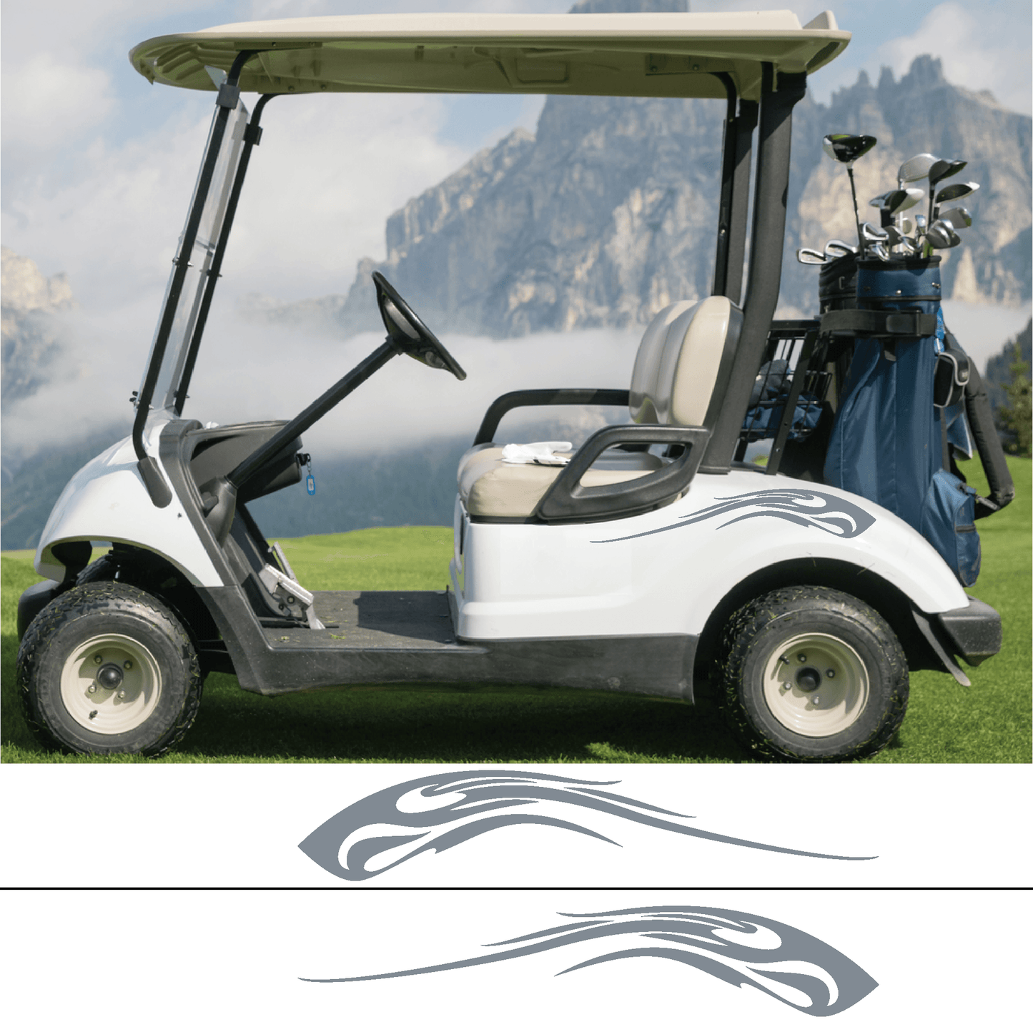 ShopVinylDesignStore.com Golf Cart Decals Style R1003 Golf Cart Shop Vinyl Design decals stickers