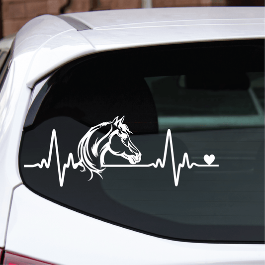 ShopVinylDesignStore.com Heartbeat Horse Head Wide Shop Vinyl Design decals stickers