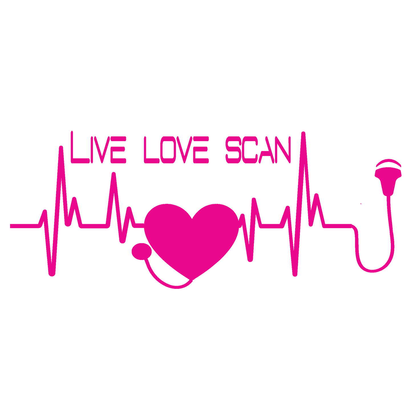 ShopVinylDesignStore.com Heartbeat Live Love Scan for Sonography Wide Shop Vinyl Design decals stickers