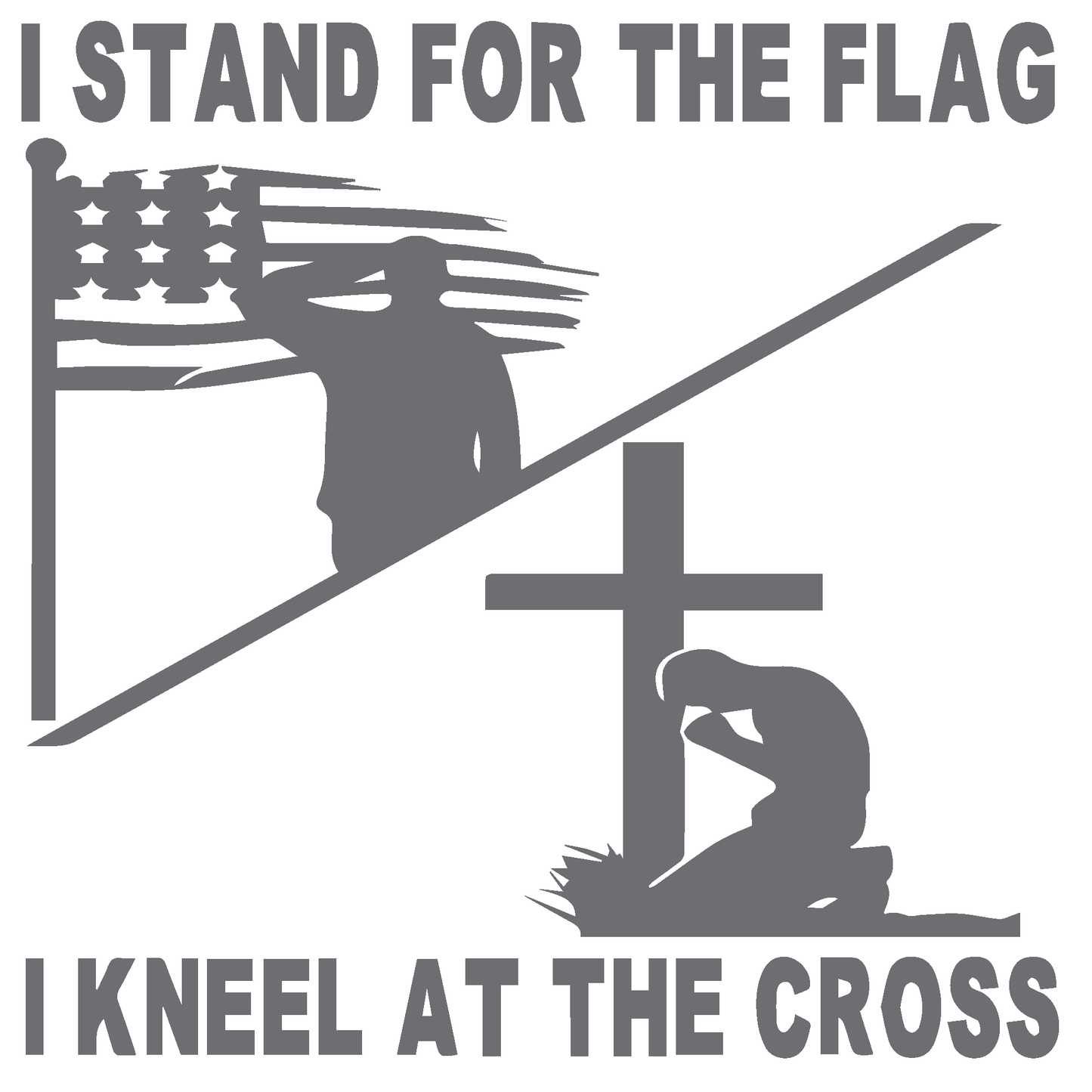 ShopVinylDesignStore.com I Stand For The Flag I Kneel At The Cross Wide Shop Vinyl Design decals stickers