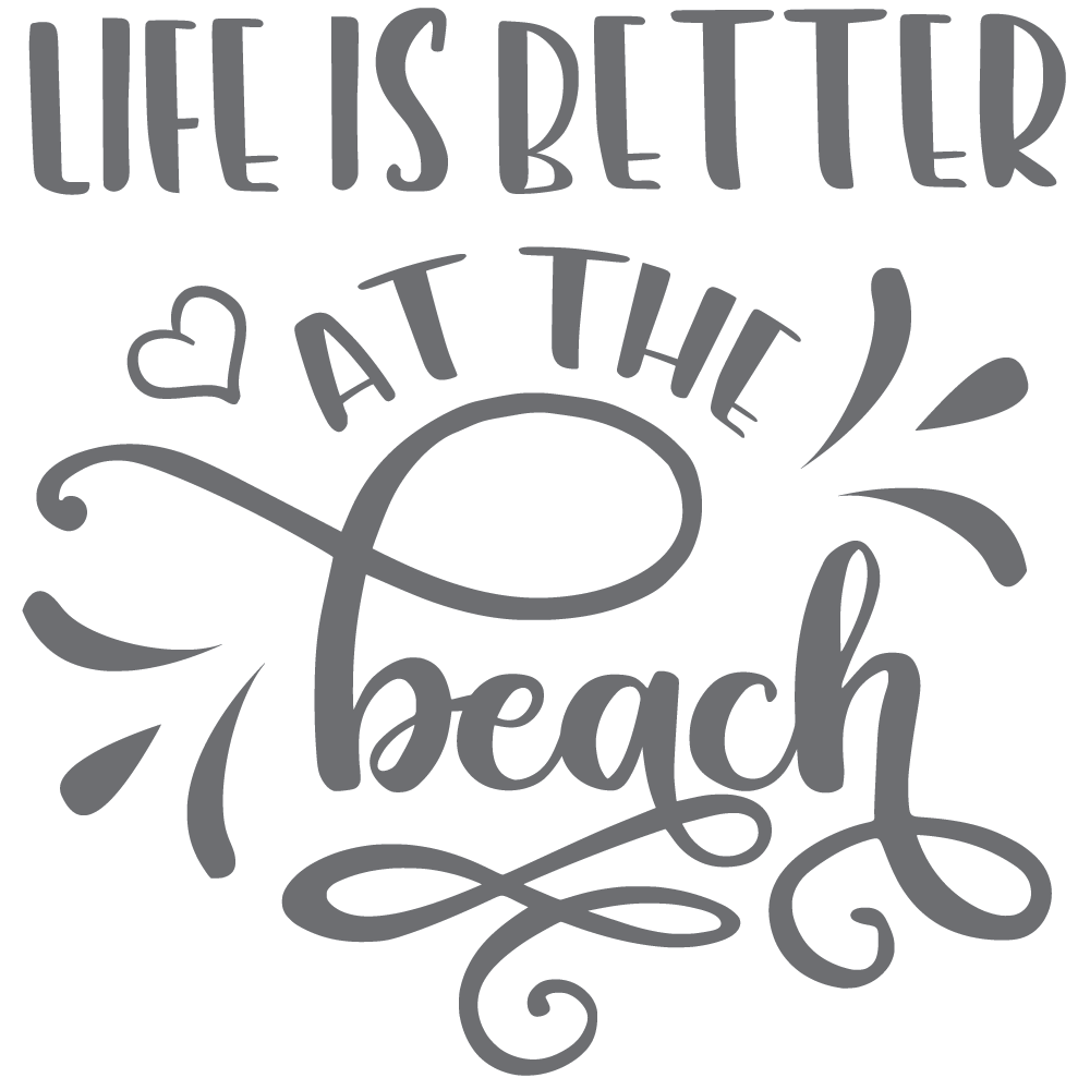 ShopVinylDesignStore.com Life Is Better At The Beach with Heart Wide Shop Vinyl Design decals stickers