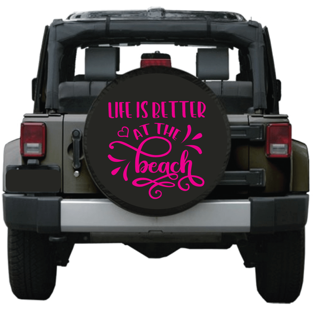 ShopVinylDesignStore.com Life Is Better At The Beach with Hearts Jeep Shop Vinyl Design decals stickers