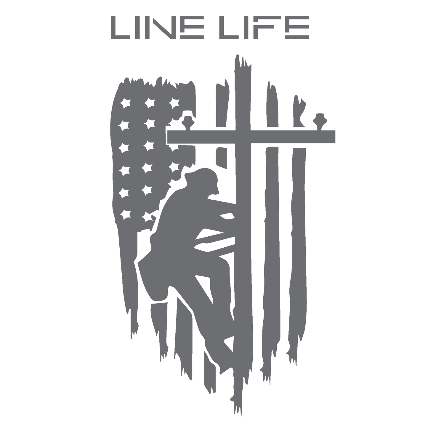 ShopVinylDesignStore.com Lineman, USA Distressed Flag and Line Life for Corn Hole Boards Wide Style 06 Shop Vinyl Design decals stickers