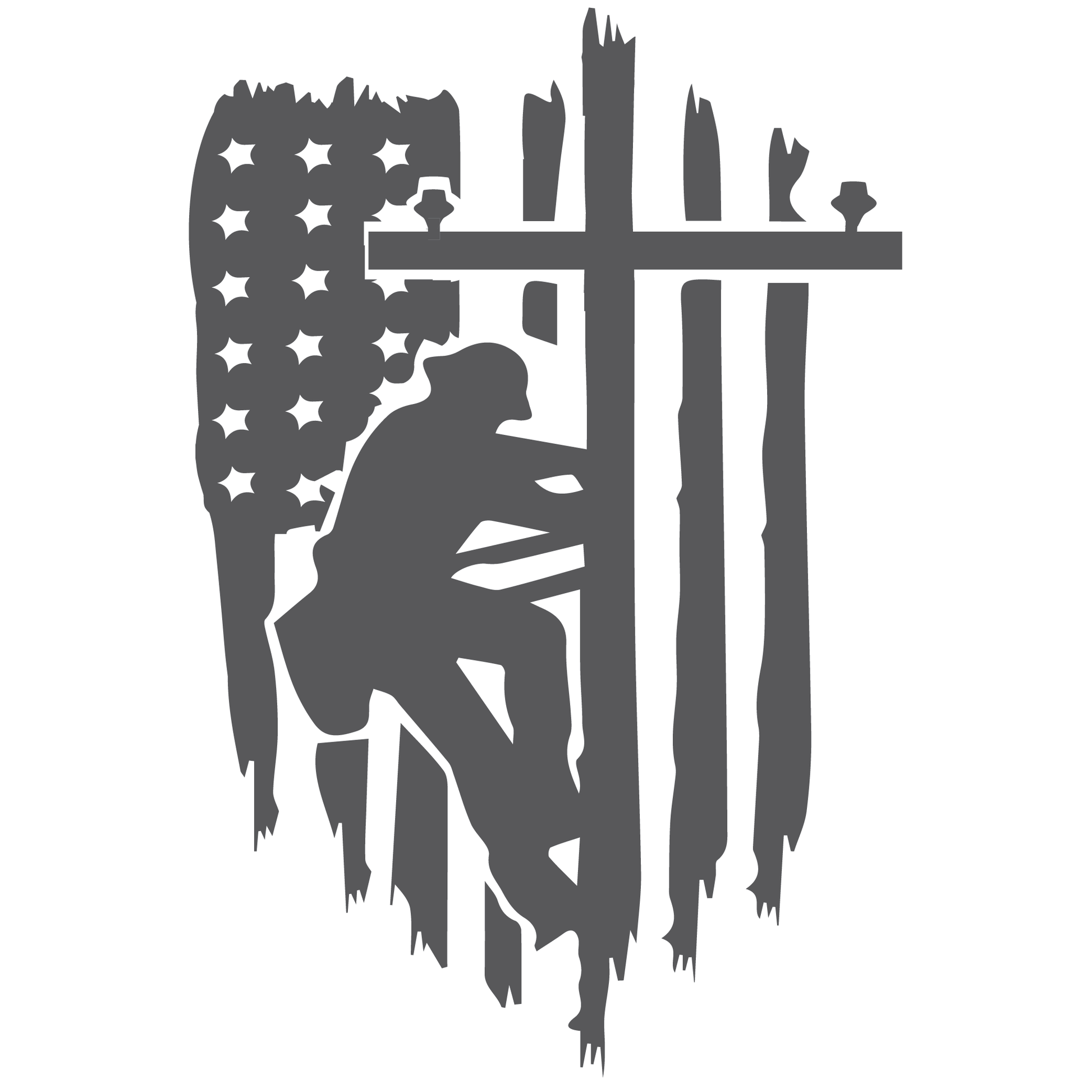 ShopVinylDesignStore.com Lineman USA Flag Wide Shop Vinyl Design decals stickers