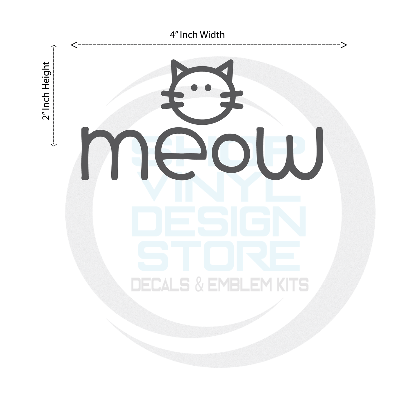 ShopVinylDesignStore.com Meow for Cat Treats Jar Wide 4"W x 2"H Shop Vinyl Design decals stickers
