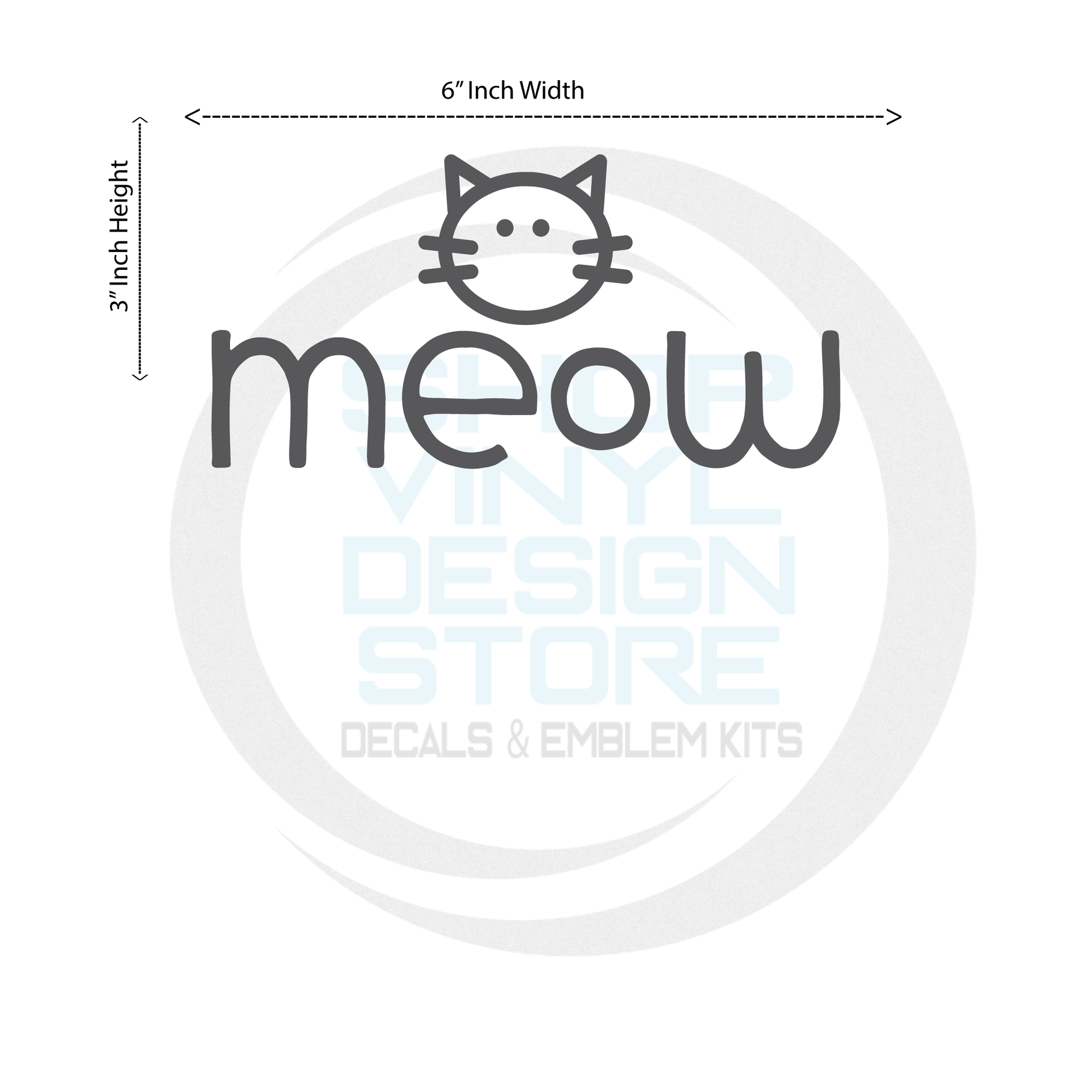 ShopVinylDesignStore.com Meow for Cat Treats Jar Wide 6"W x 3"H Shop Vinyl Design decals stickers