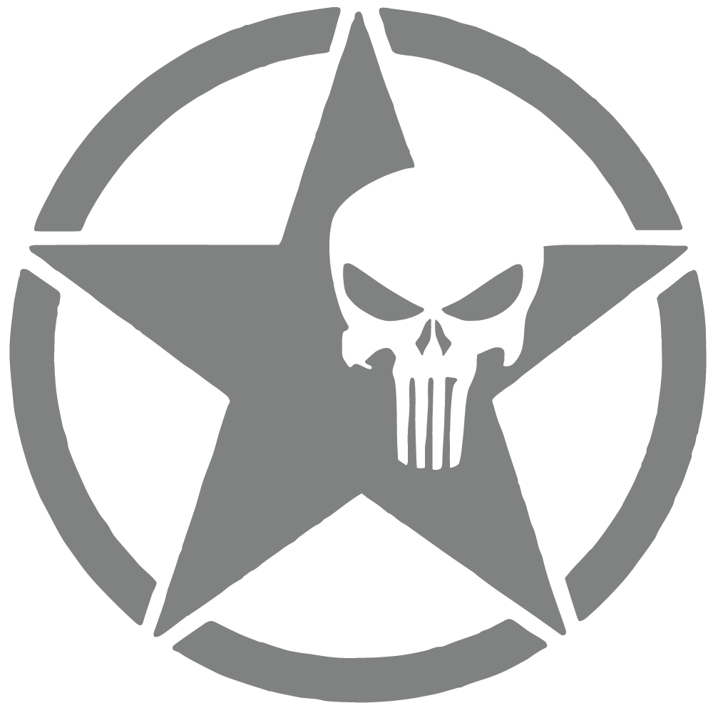 ShopVinylDesignStore.com Replacement for Army Star Punisher Wide Shop Vinyl Design decals stickers